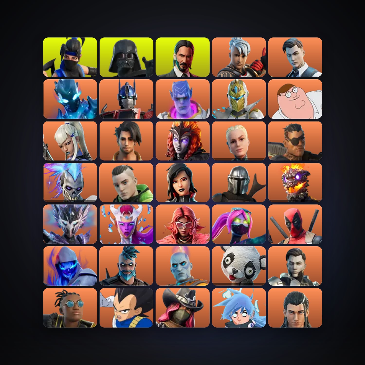 Fortnite locker — 506 skins — 100 V-Bucks — lvl 5529 — HabibiAccounts
