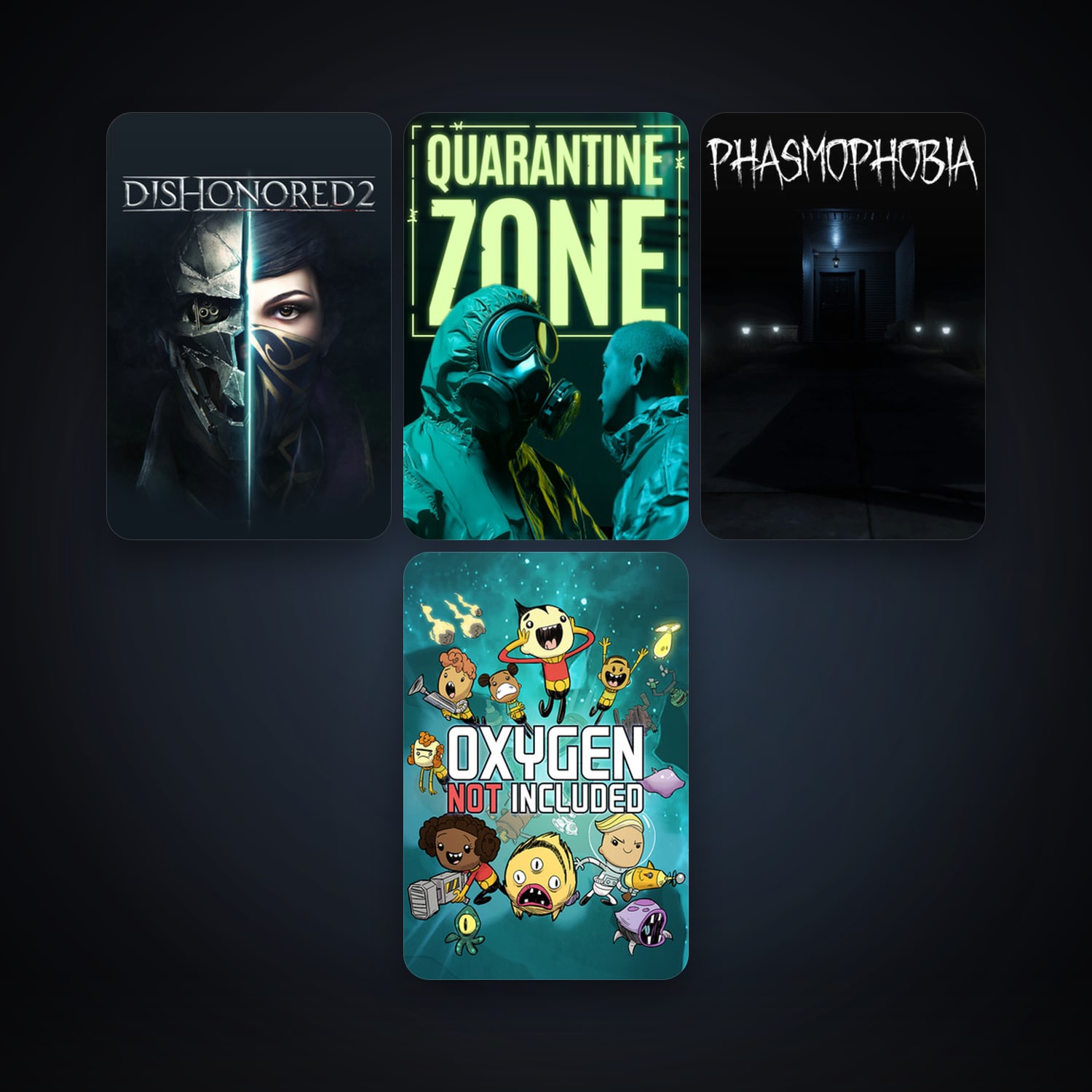 Dishonored 2 + Oxygen Not Included, 18 games, clean — HabibiAccounts
