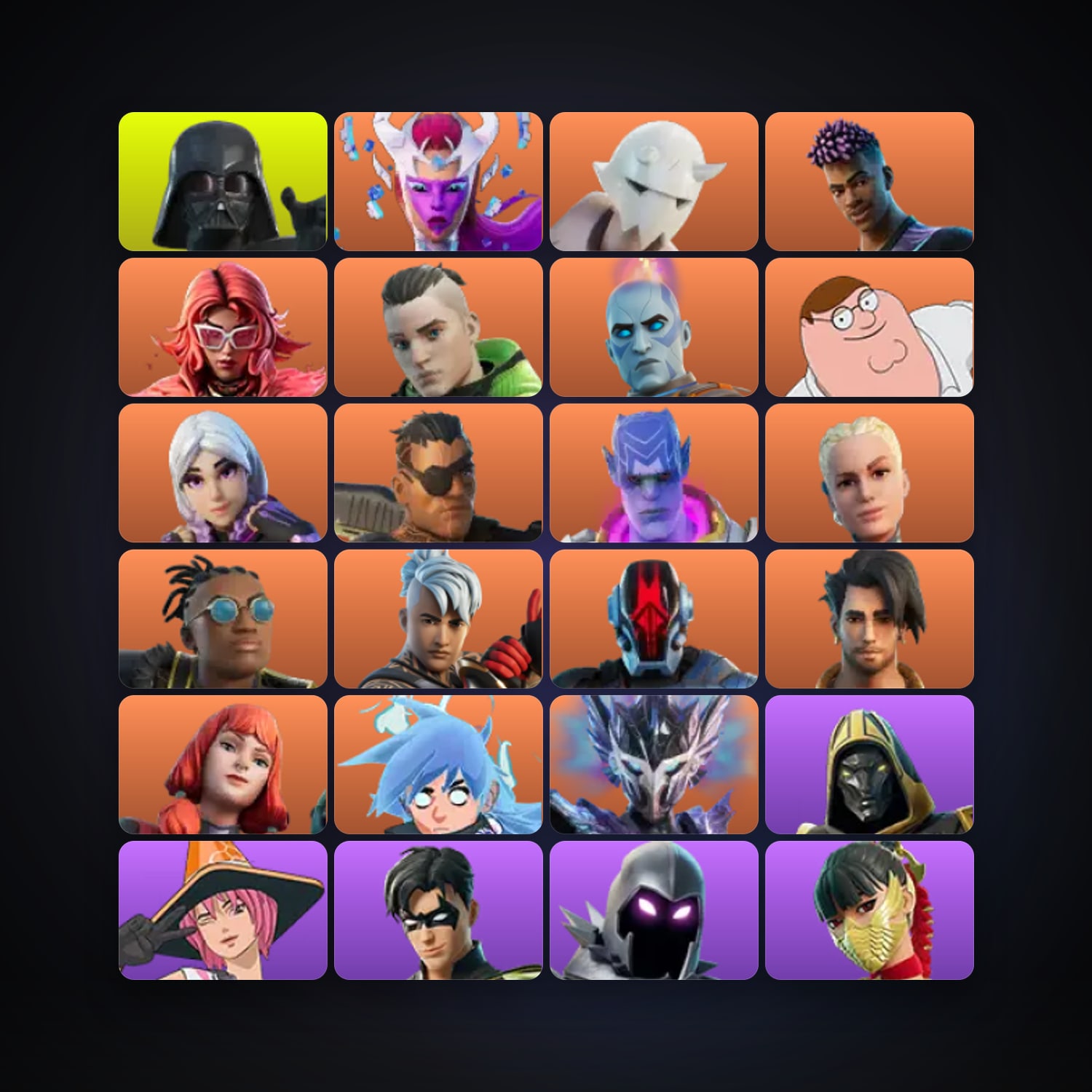 Fortnite locker — 221 skins — 1.9K V-Bucks — lvl 2538 — HabibiAccounts