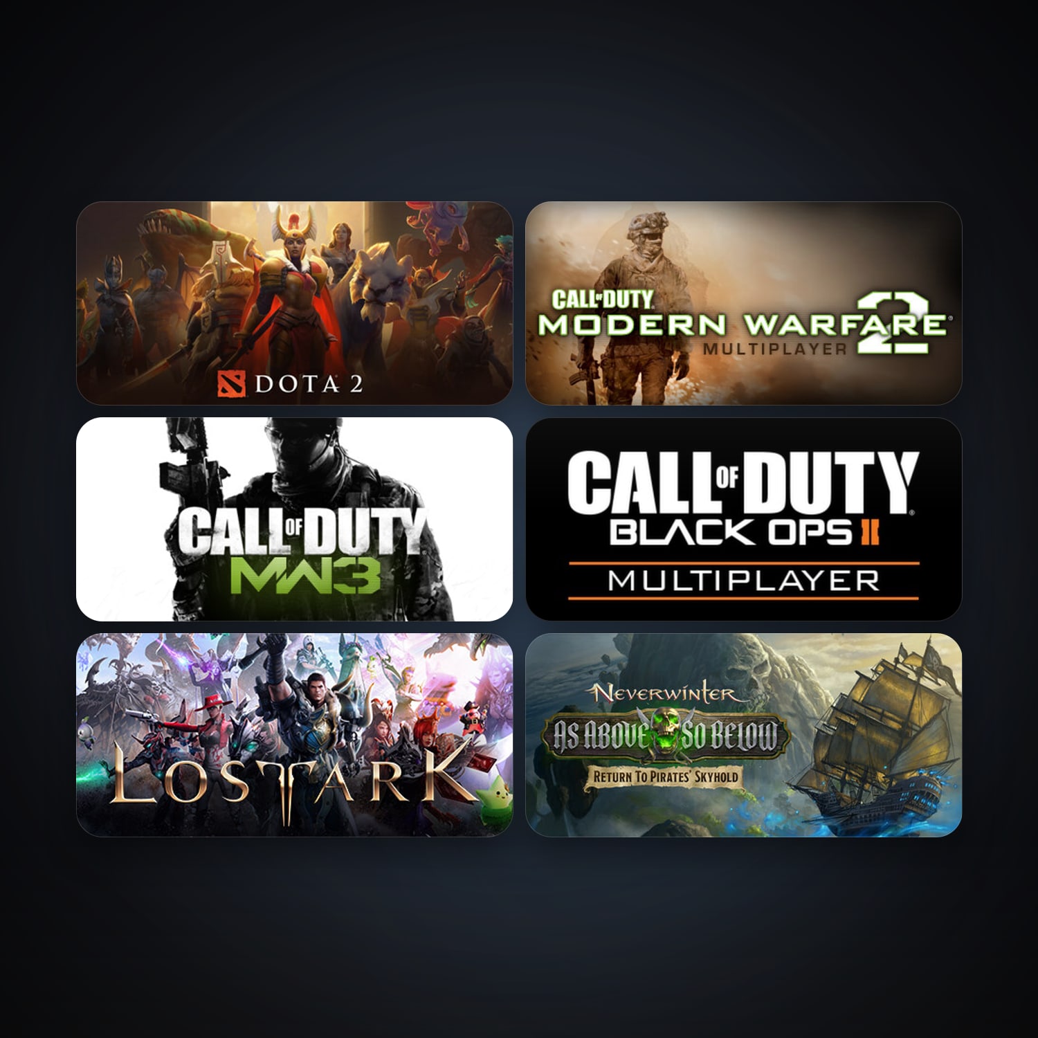 Dota 2 + Call of Duty: Modern Warfare 2 (2009), 27 games, clean — HabibiAccounts