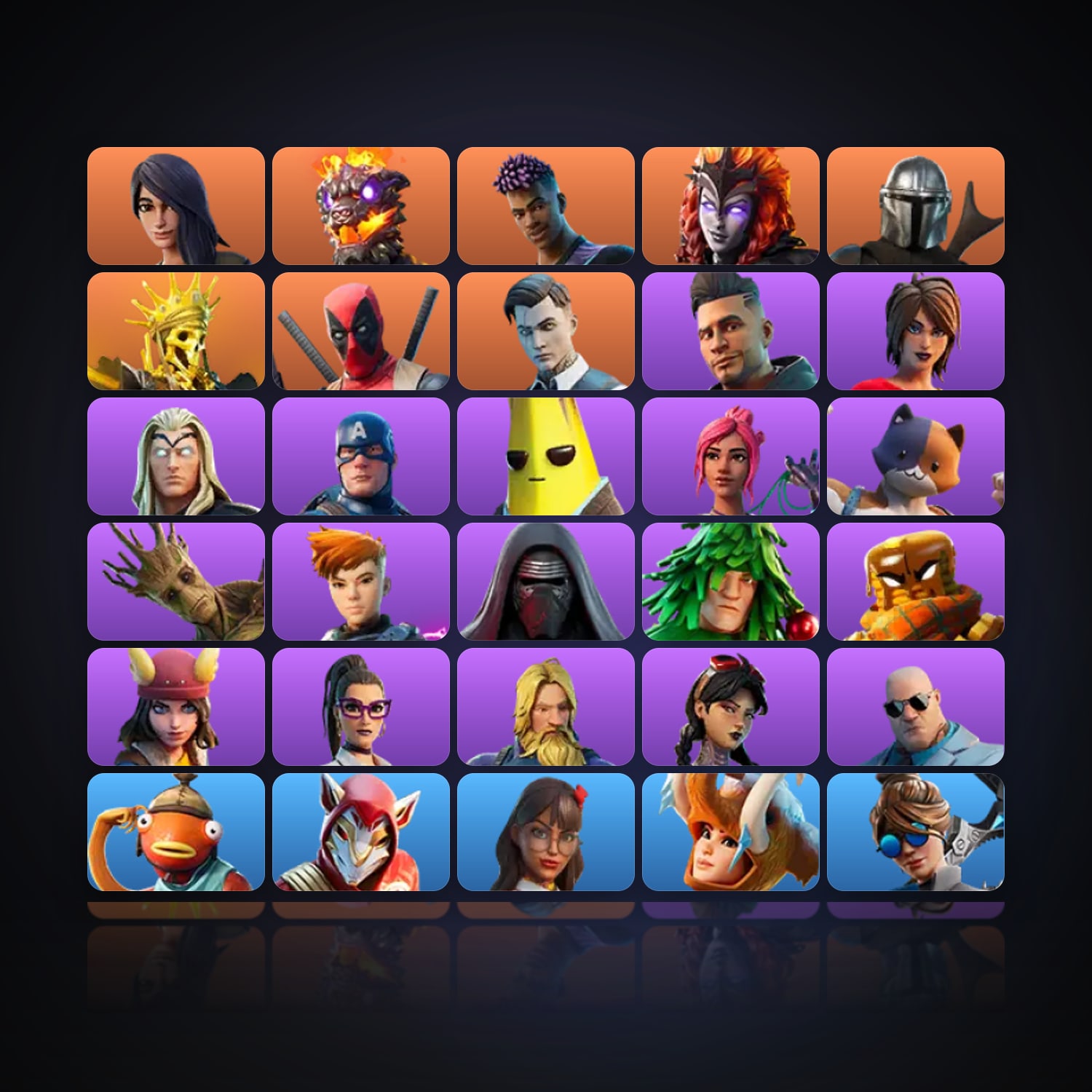 Fortnite | 34 Skins | 150 V-Bucks | Level 649 | 65 Wins — HabibiAccounts