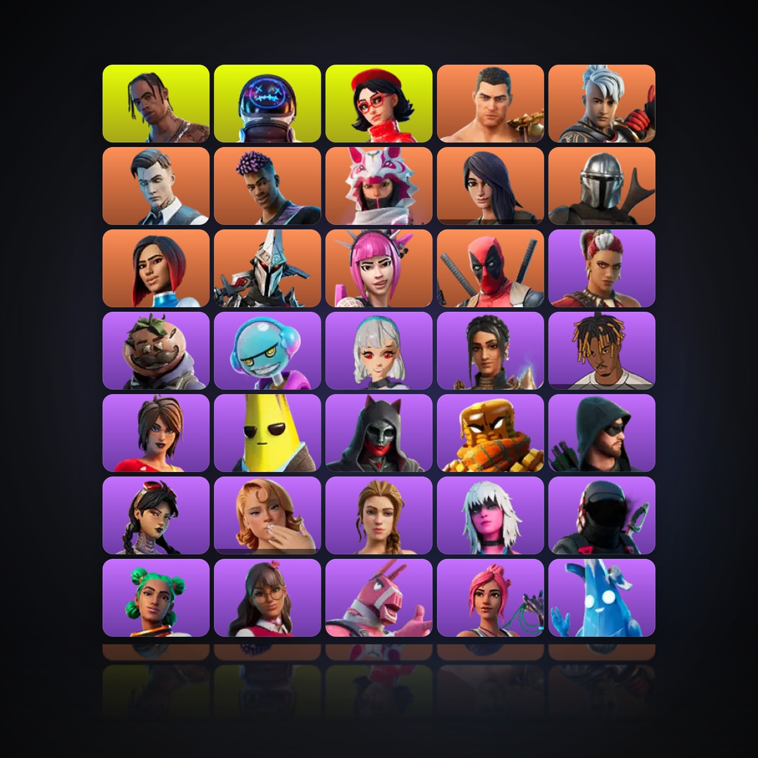 هالحساب فورتنايت، لوكر 70 سكن، 100 فيبوكس، لفل 2368، 463 فوز — HabibiAccounts