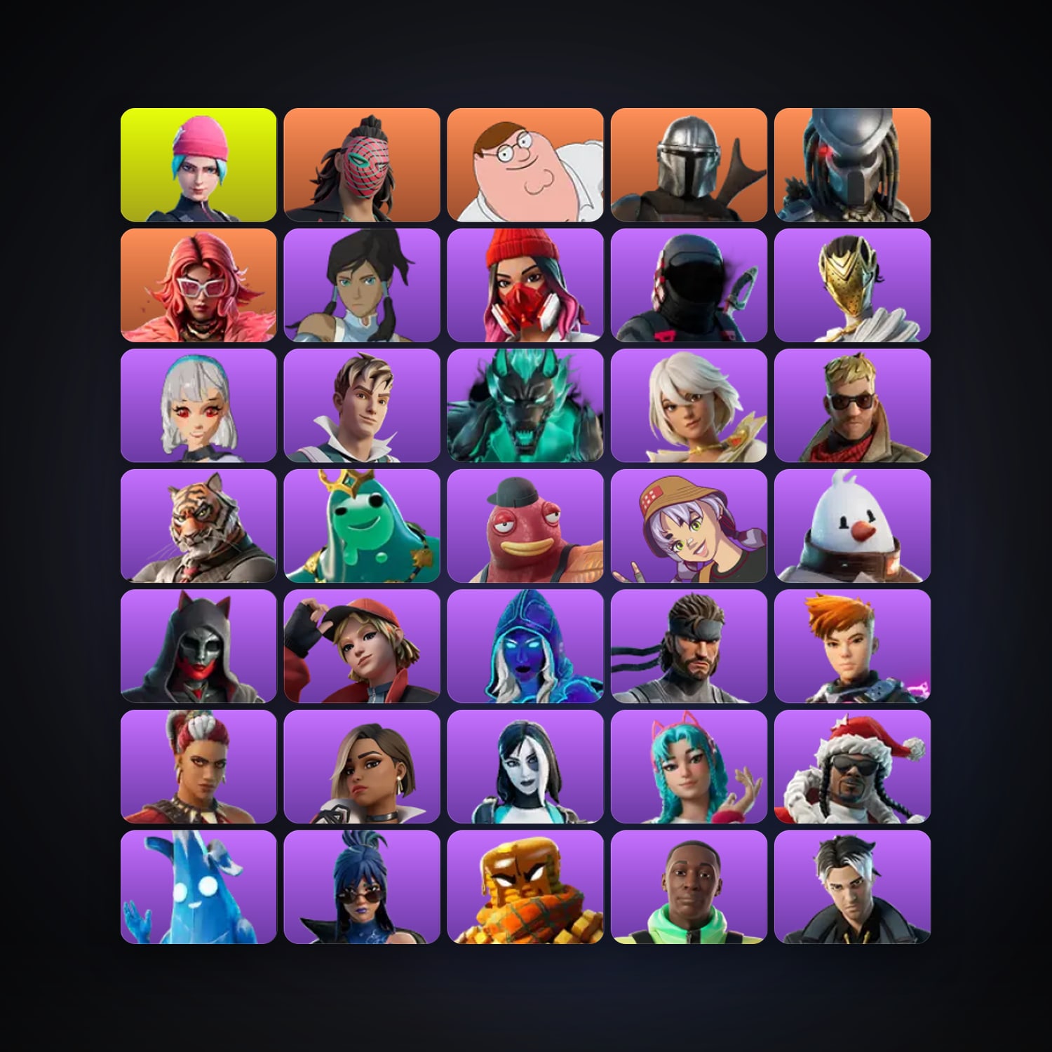 Fortnite locker — 43 skins — lvl 1192 — HabibiAccounts