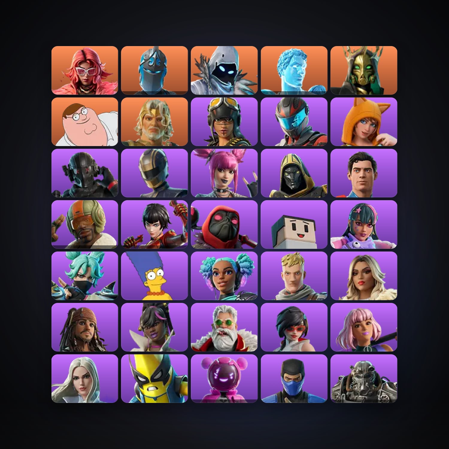 Fortnite locker — 251 skins — 2.5K V-Bucks — lvl 3468 — HabibiAccounts