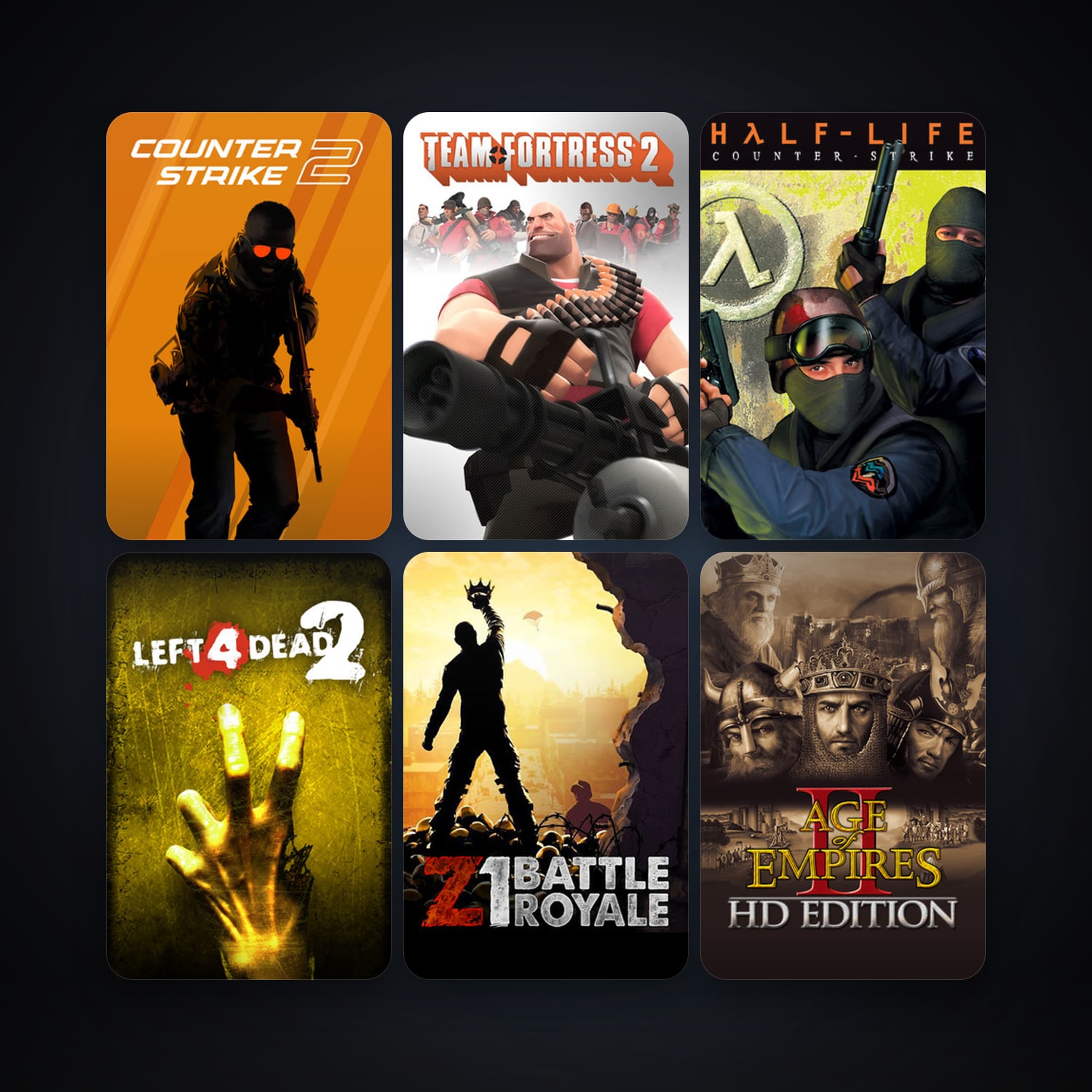 Counter-Strike + Half-Life 2, 12 games, clean — HabibiAccounts
