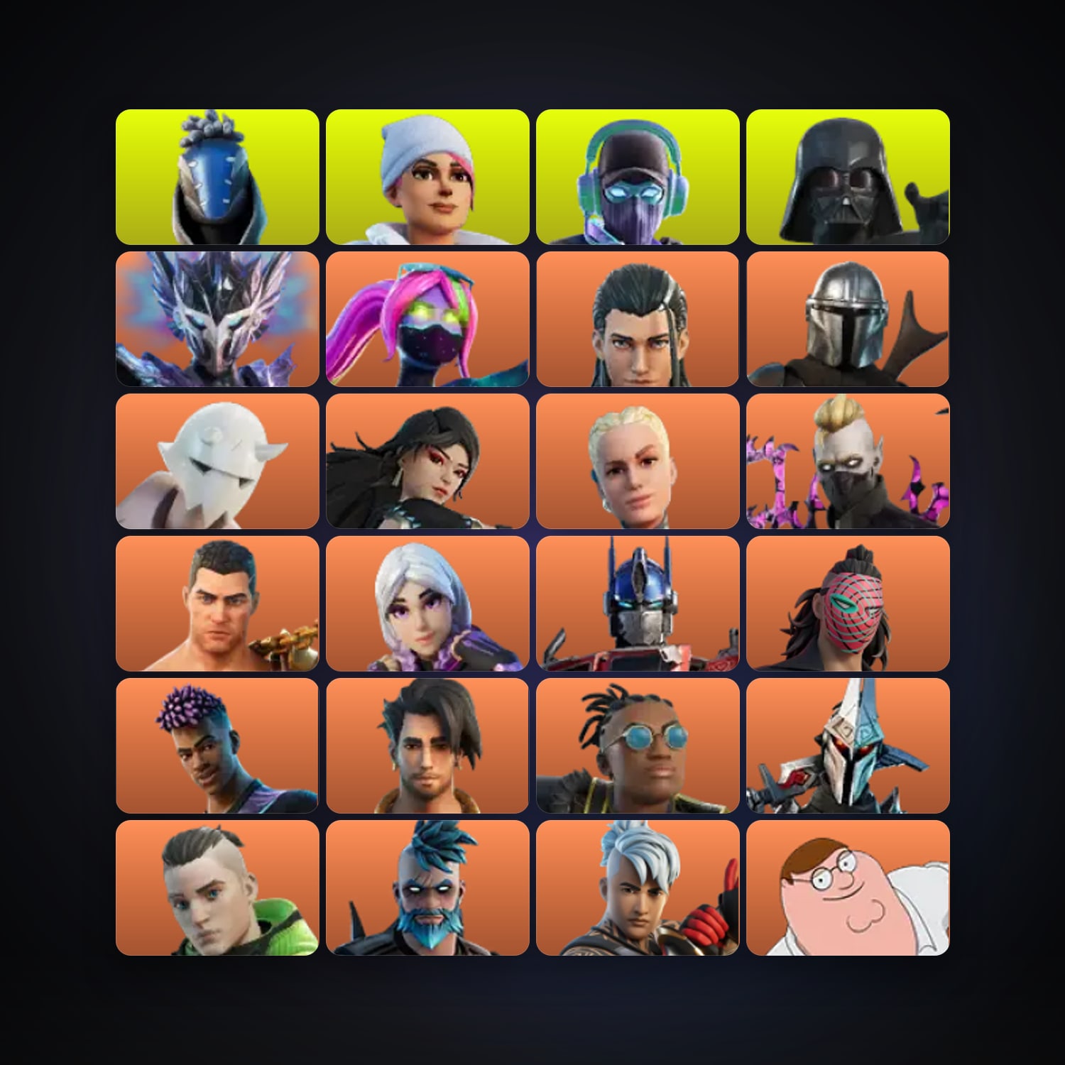 Fortnite locker — 293 skins — 400 V-Bucks — lvl 3904 — HabibiAccounts
