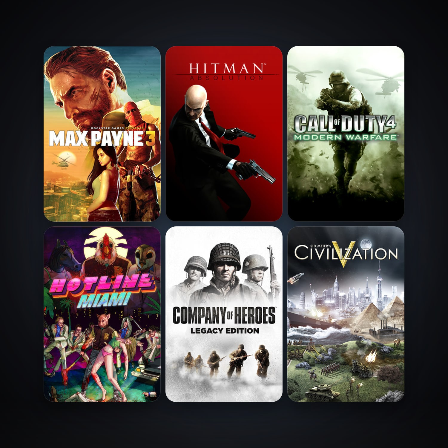 Company of Heroes + Call of Duty 4: Modern Warfare, 24 games, clean — HabibiAccounts