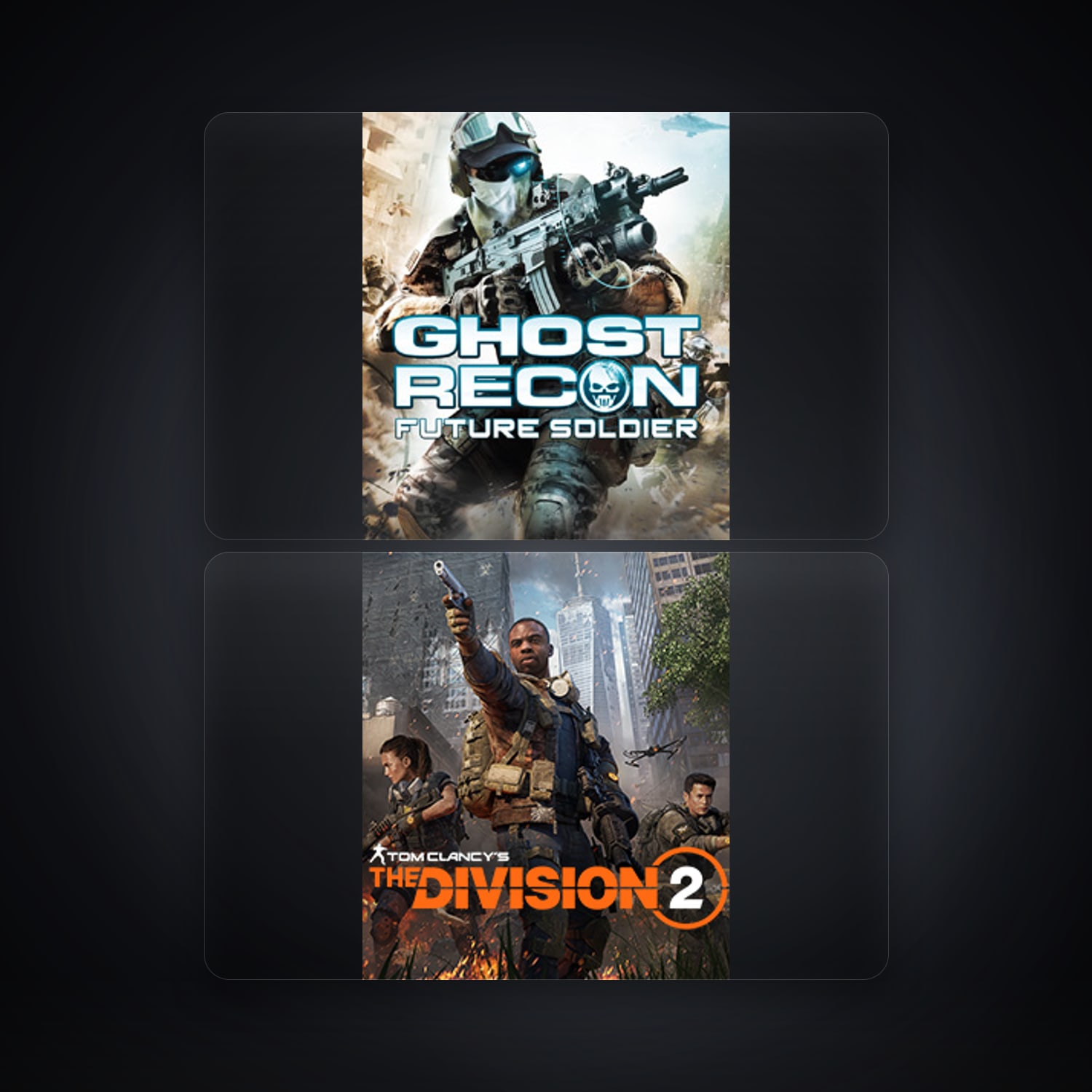 هالحساب يوبيسوفت فيه Tom Clancy's Ghost Recon Future Soldier وTom Clancy's The Division 2، PK — HabibiAccounts
