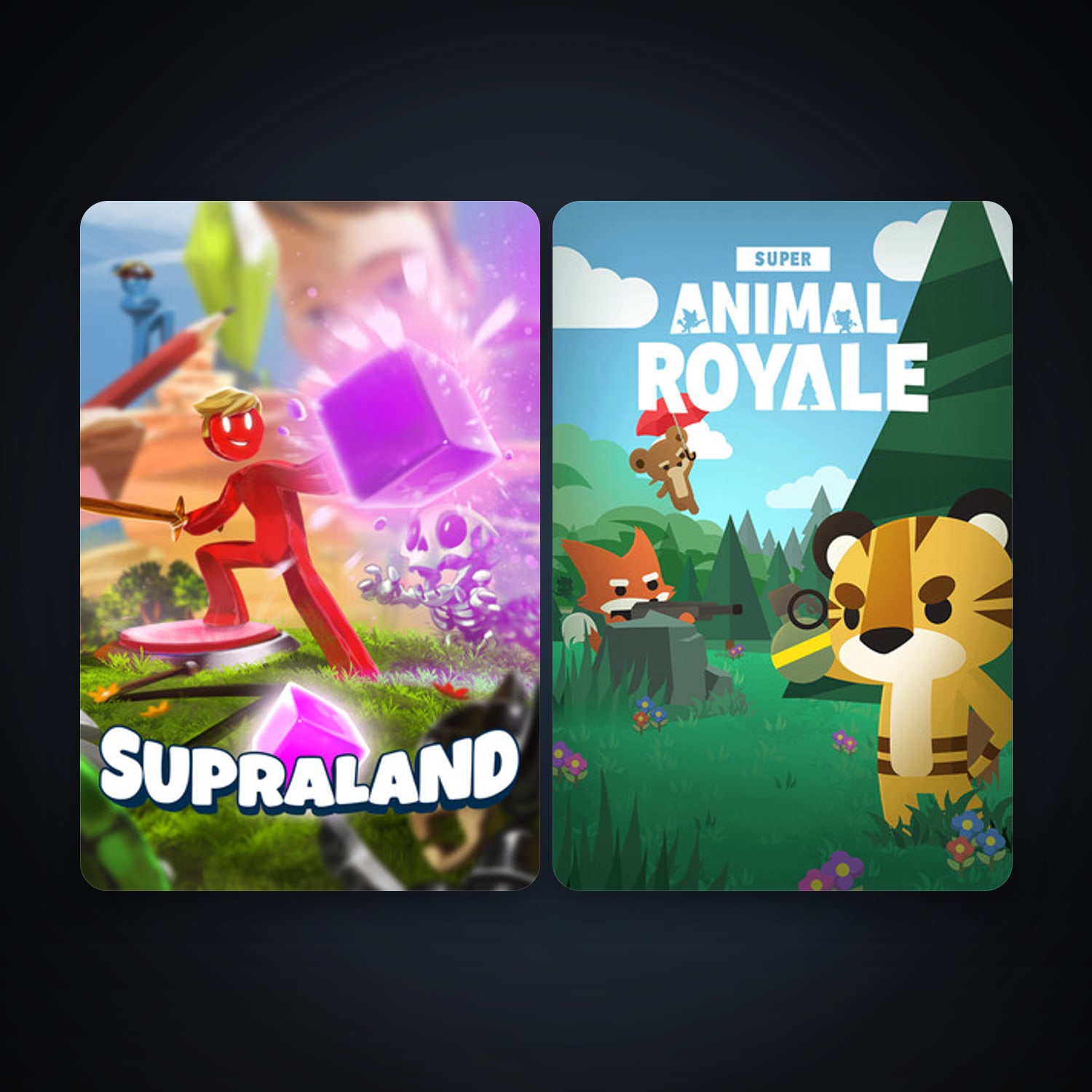 Supraland + Super Animal Royale, 5 games, clean — HabibiAccounts