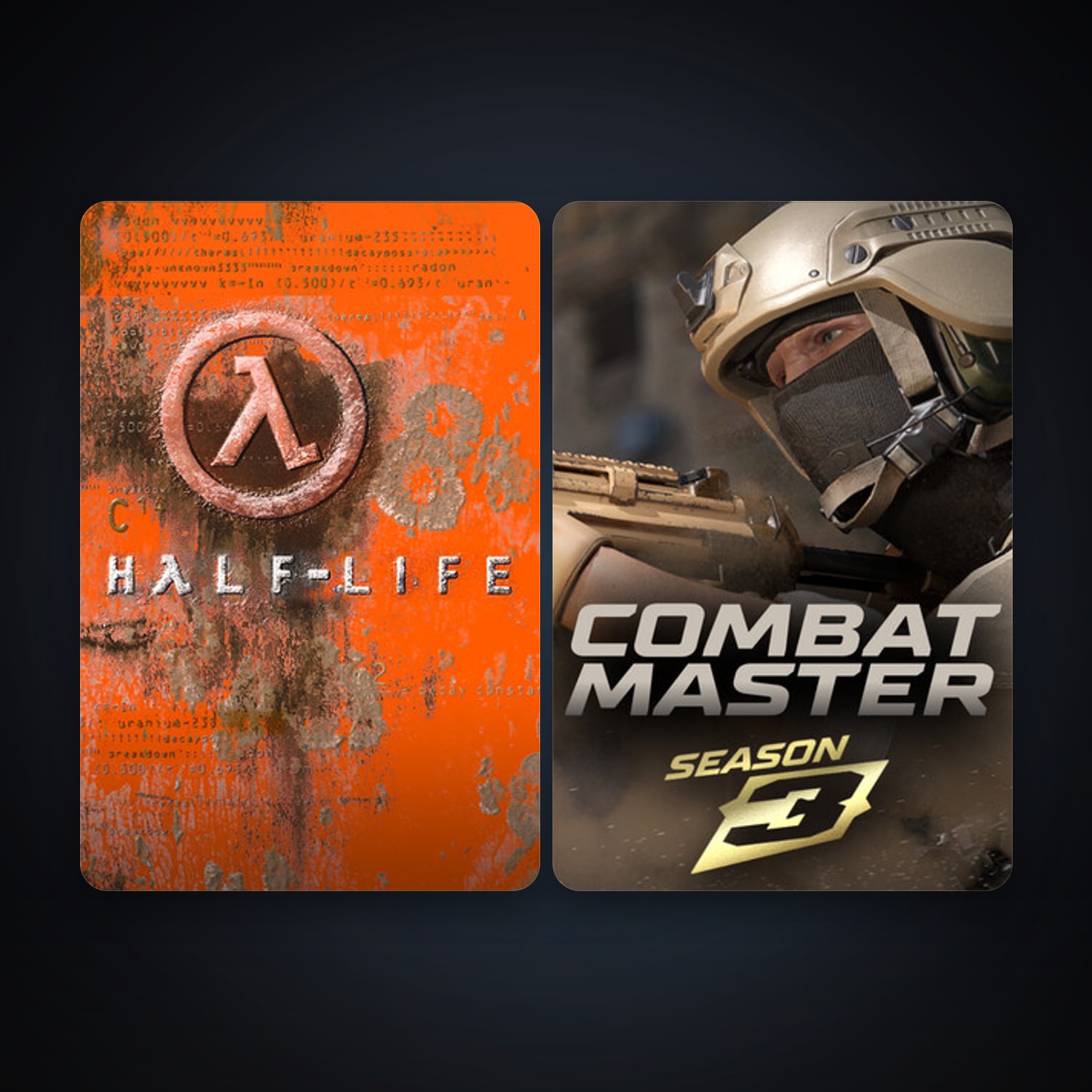 Half-Life + Combat Master: Season 1, 3 games, clean — HabibiAccounts