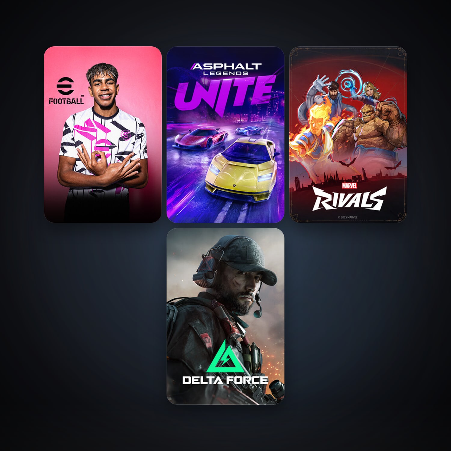eFootball 2024 + Asphalt Legends Unite, 7 games, clean — HabibiAccounts