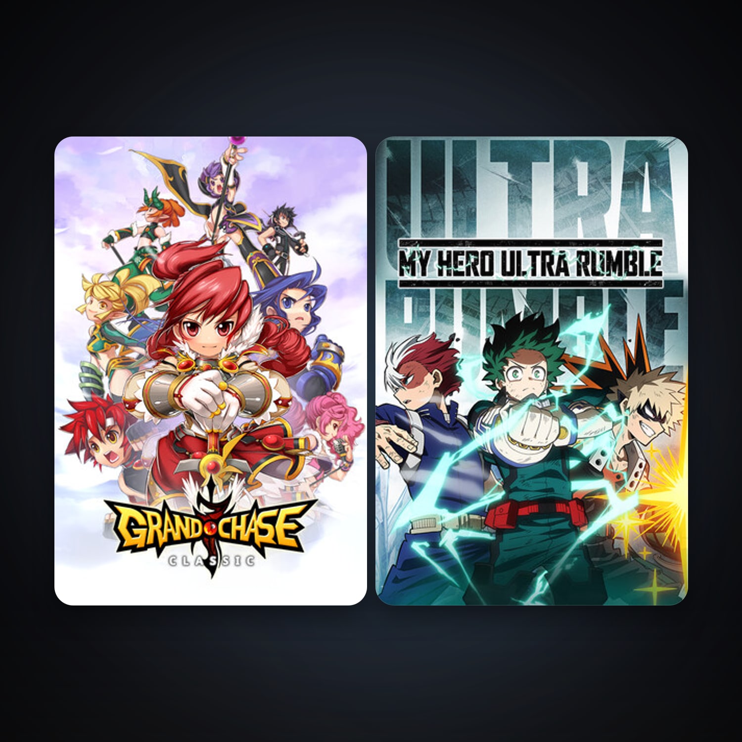 GrandChase + MY HERO ULTRA RUMBLE, 7 games, clean — HabibiAccounts