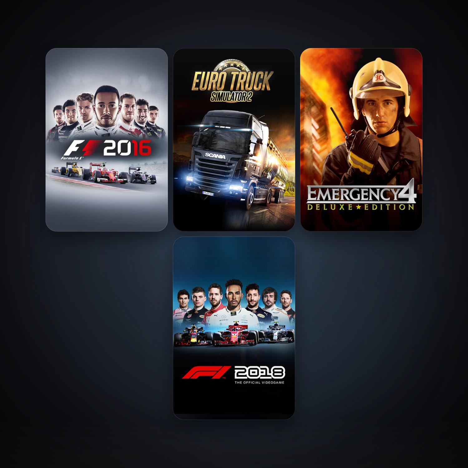 Euro Truck Simulator 2 + F1 2016, 5 games, clean — HabibiAccounts