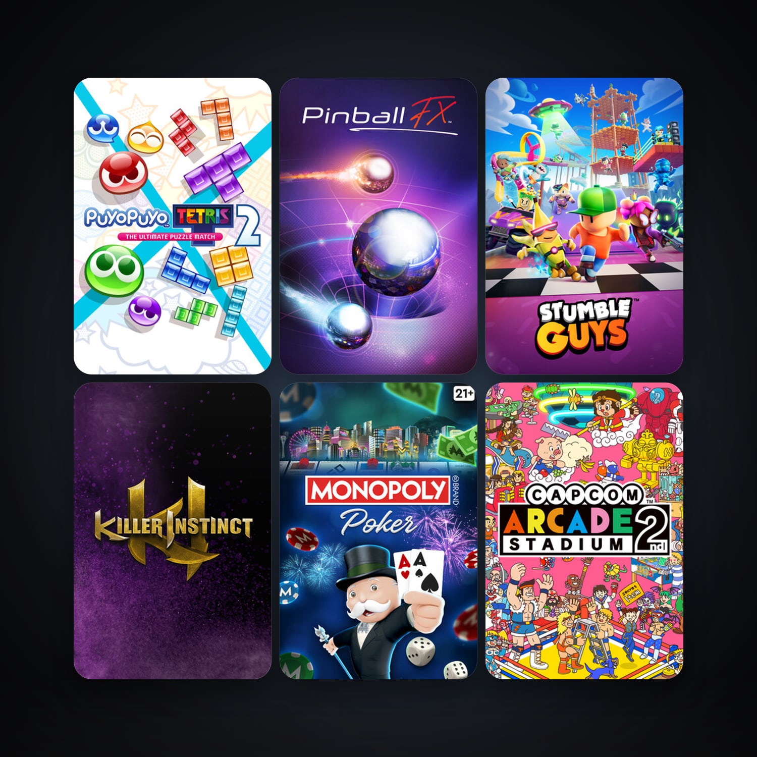 Killer Instinct + Puyo Puyo Tetris 2, 13 games, clean — HabibiAccounts