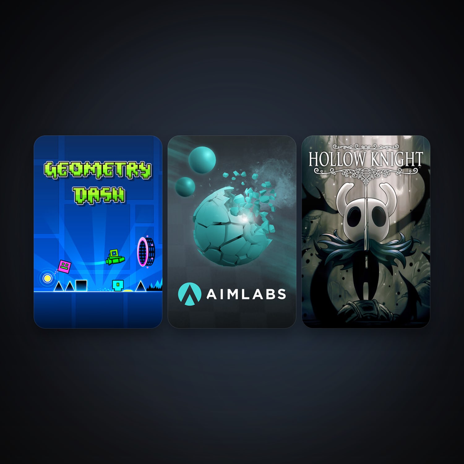 Geometry Dash + Hollow Knight, 5 games, clean — HabibiAccounts