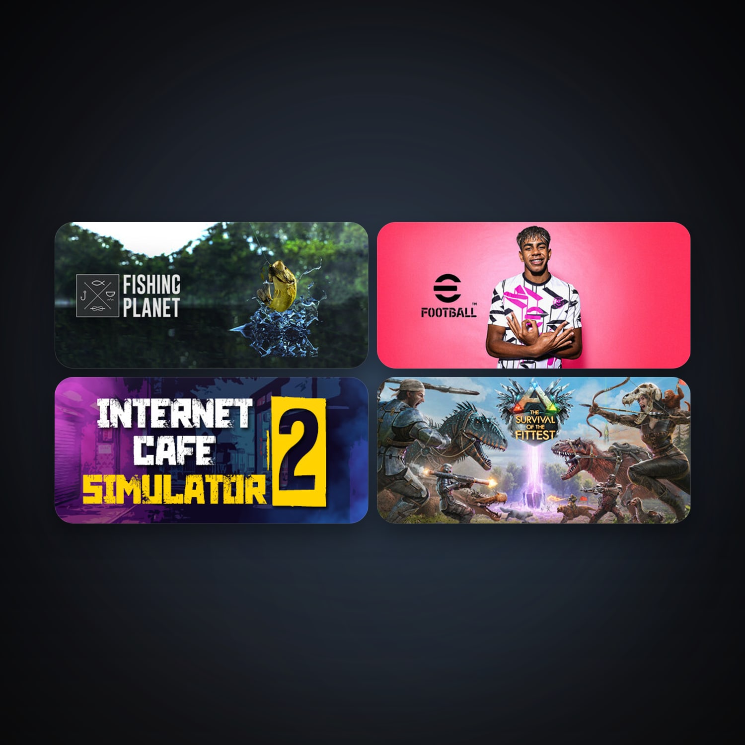 Fishing Planet + ARK: The Survival Of The Fittest, 18 games, clean — HabibiAccounts