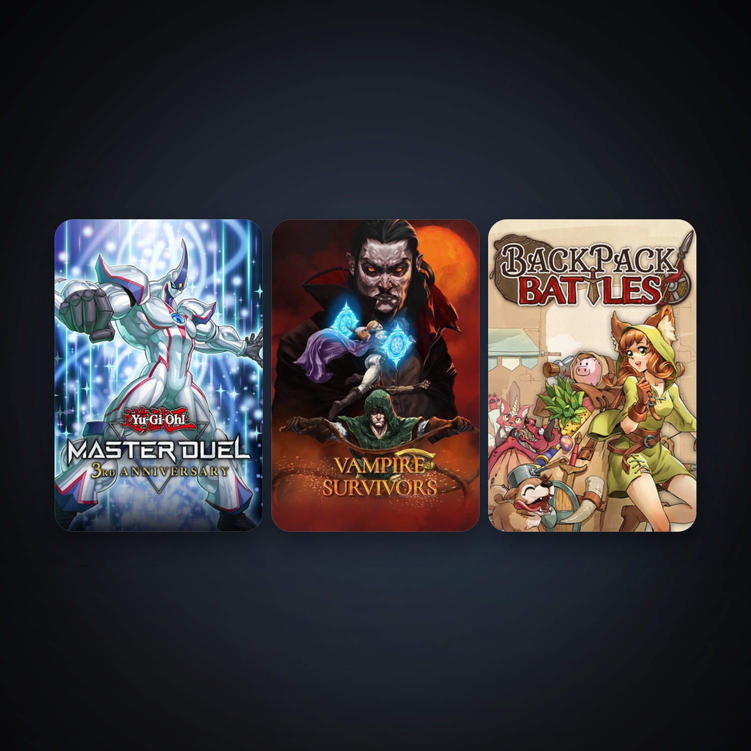 Yu-Gi-Oh! Master Duel + Vampire Survivors, 7 games, clean — HabibiAccounts