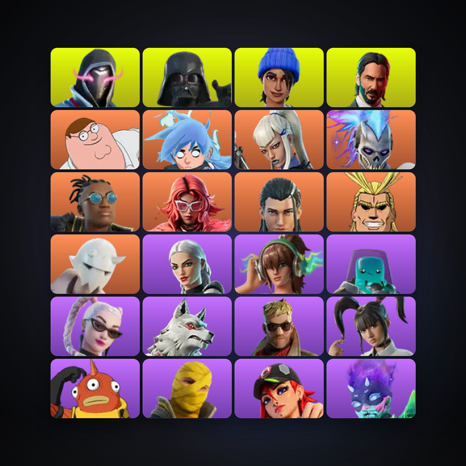 Fortnite locker — 117 skins — 300 V-Bucks — lvl 1814 — HabibiAccounts