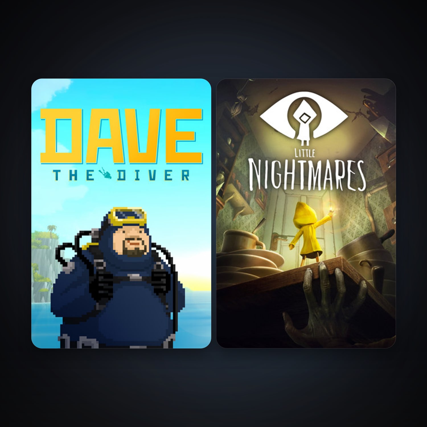 Little Nightmares + DAVE THE DIVER, 4 games, clean — HabibiAccounts