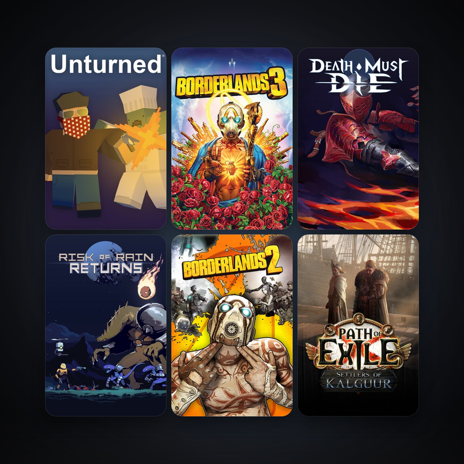 Borderlands 2 + Path of Exile, 35 games, clean — HabibiAccounts