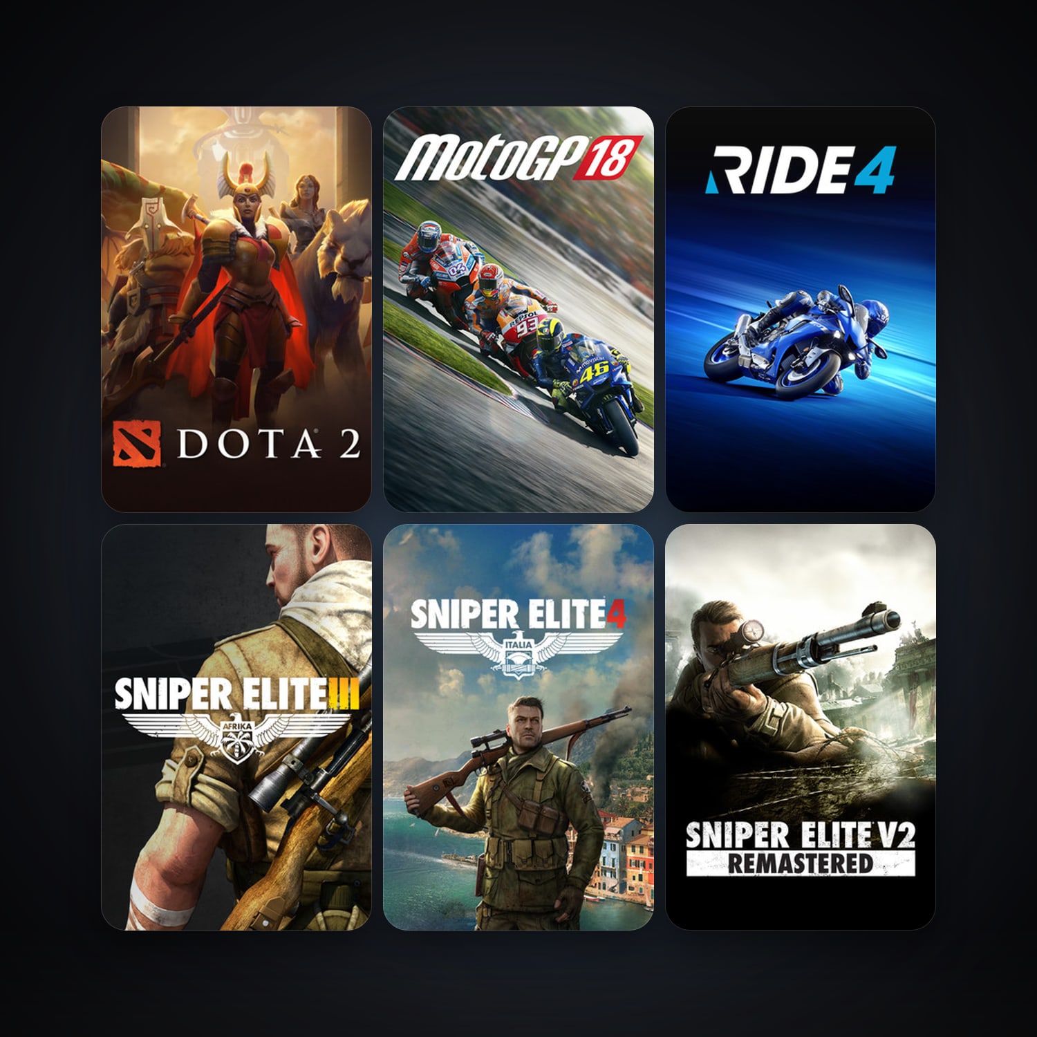 Dota 2 + RaceRoom Racing Experience, 12 games, clean — HabibiAccounts
