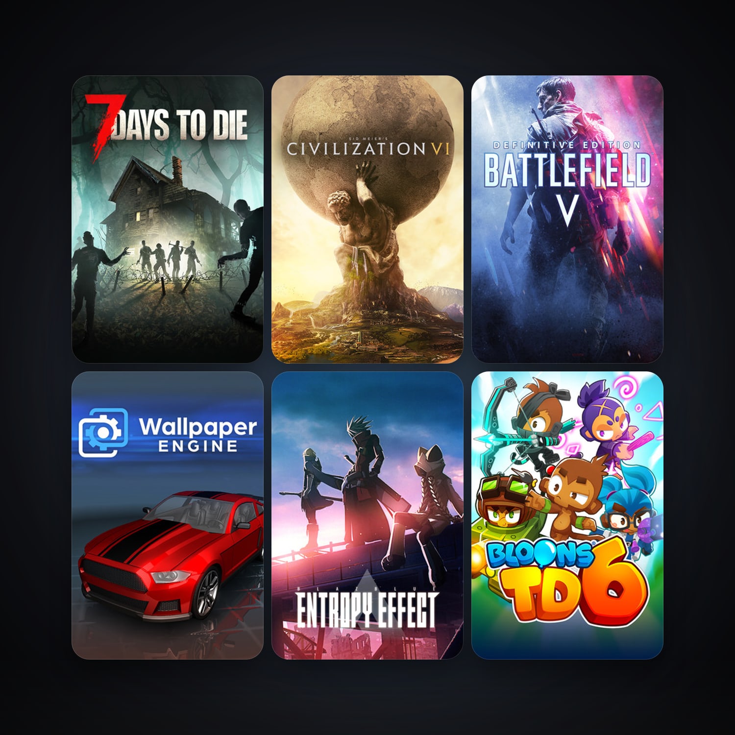 7 Days to Die & Sid Meier's Civilization VI | 17 Games | Clean — HabibiAccounts