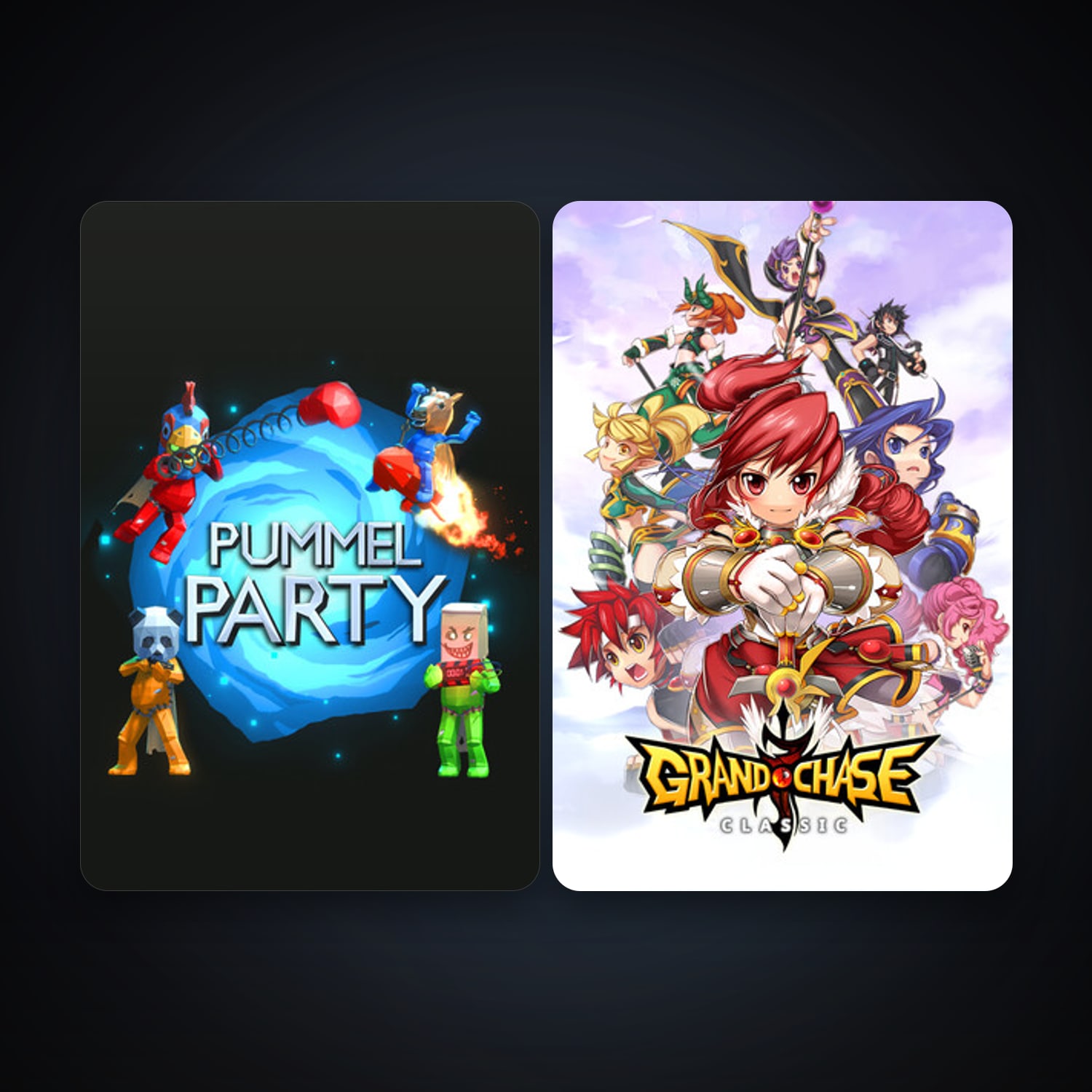 Pummel Party + GrandChase, 3 games, clean — HabibiAccounts