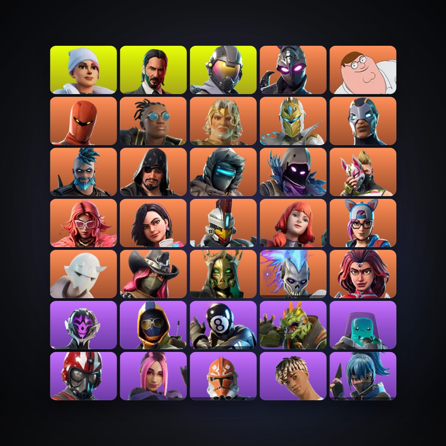 Fortnite locker — 248 skins — 400 V-Bucks — lvl 2636 — HabibiAccounts