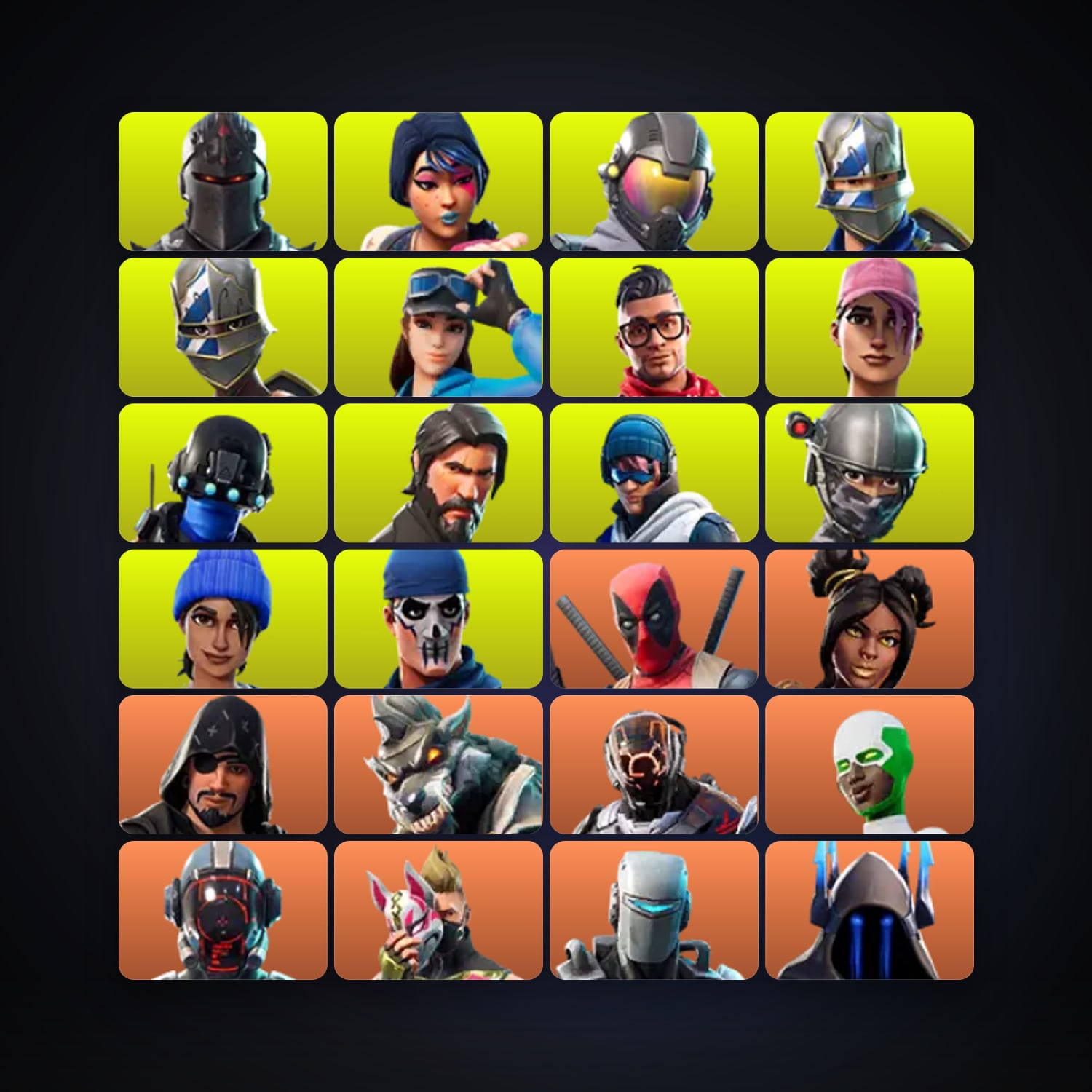 Fortnite locker — 213 skins — 550 V-Bucks — lvl 3611 — HabibiAccounts