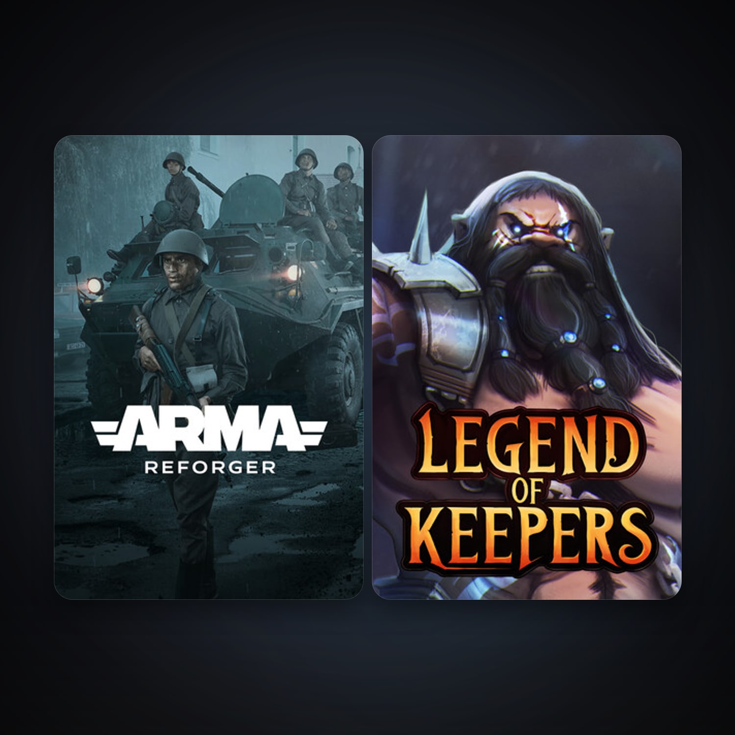 Legend of Keepers: Career of a Dungeon Master + Arma Reforger, 3 games, clean — HabibiAccounts