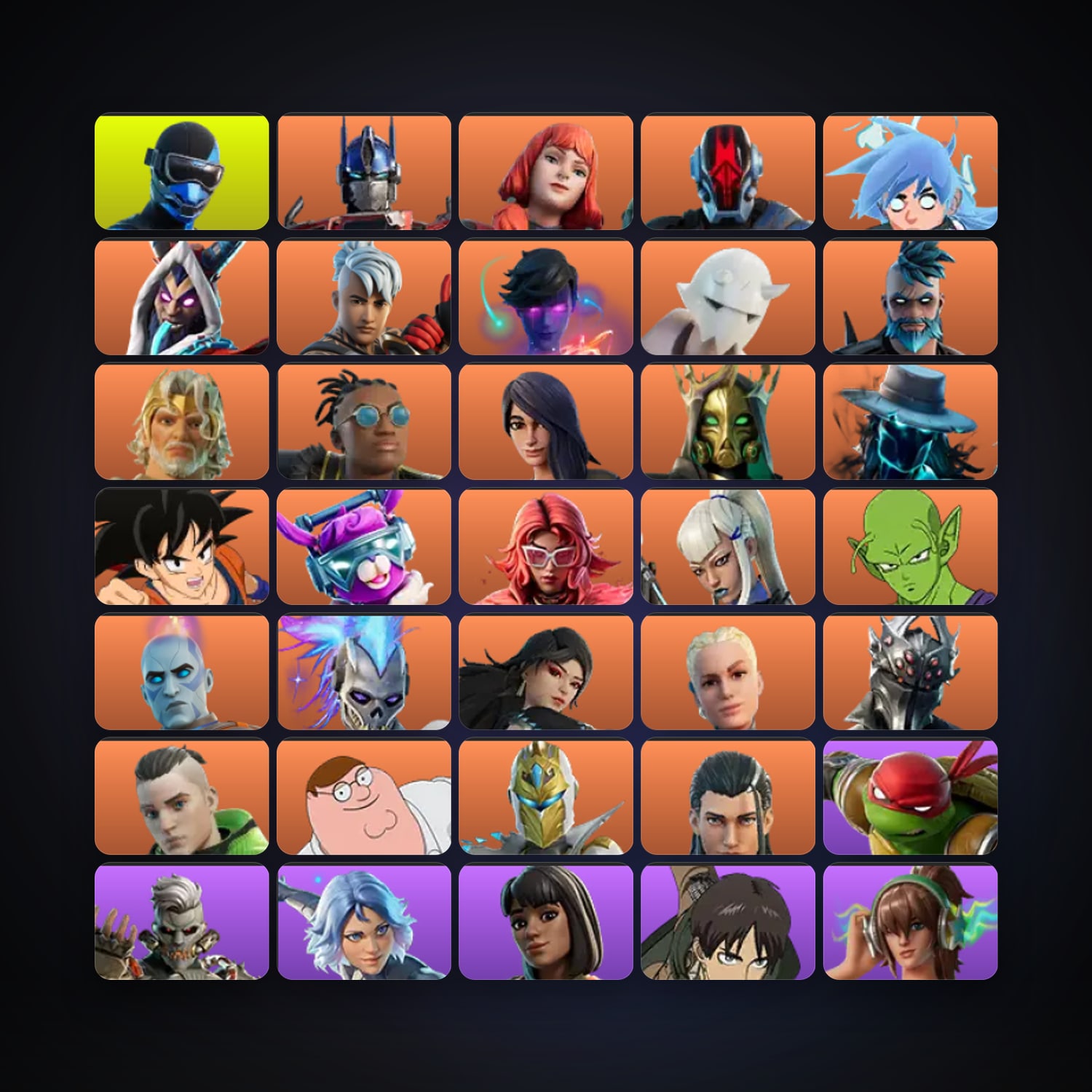 Fortnite locker — 529 skins — 1.4K V-Bucks — lvl 5120 — HabibiAccounts