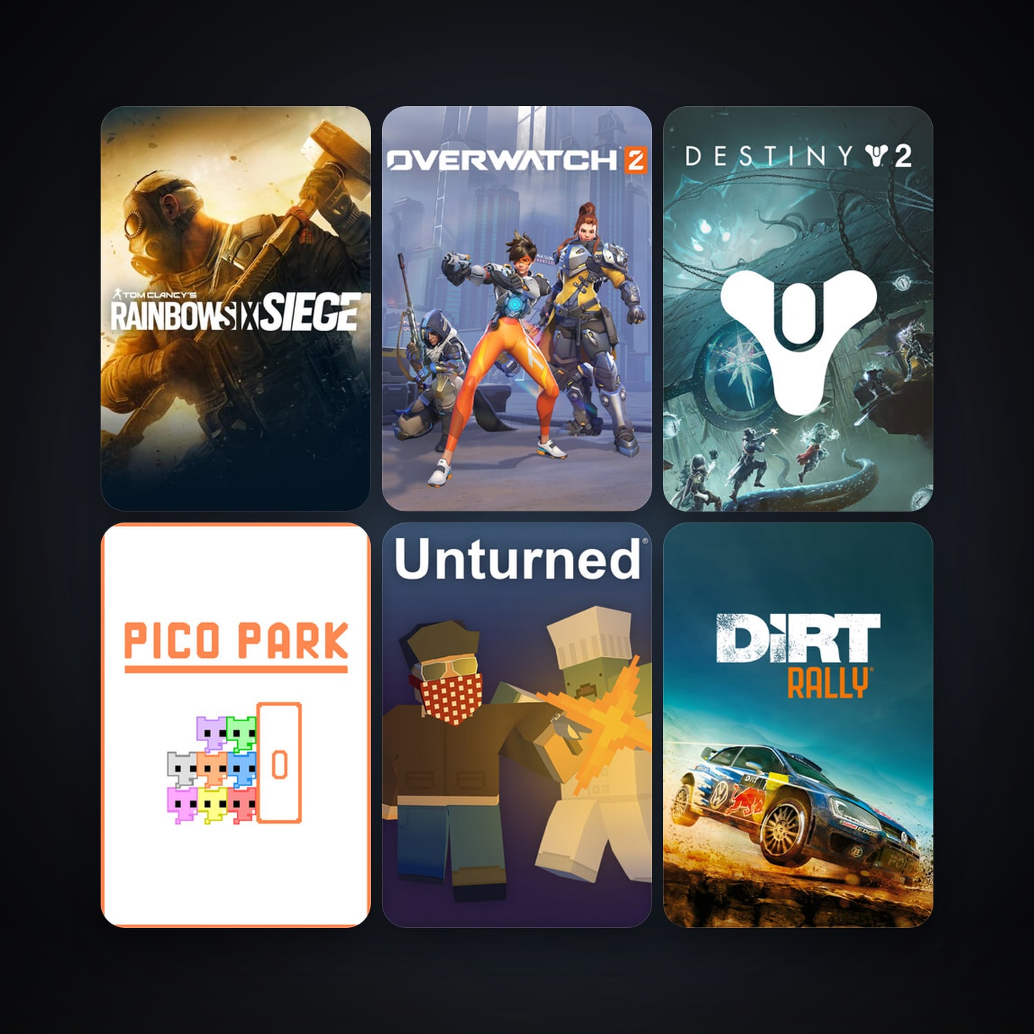 Unturned + DiRT Rally, 9 games, clean — HabibiAccounts