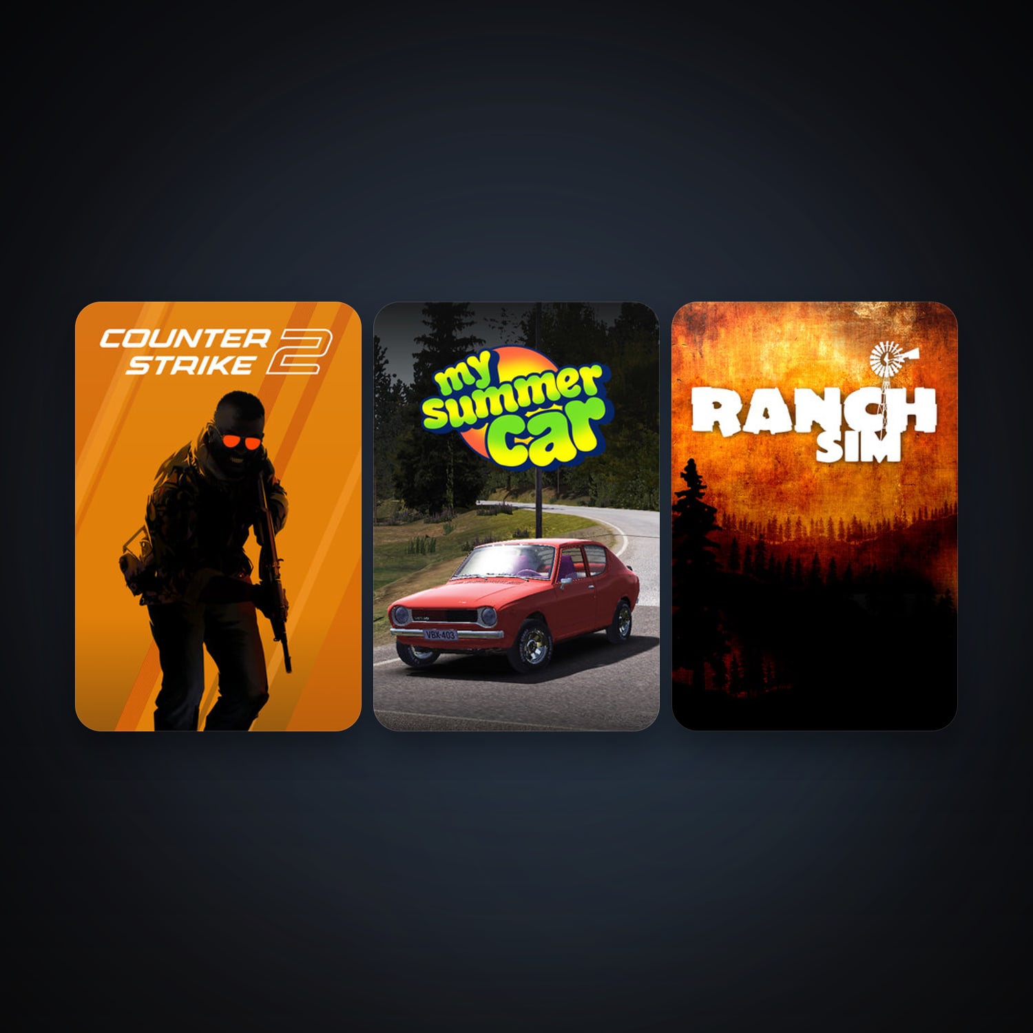 هالحساب ستيم فلين، CS2 Prime وMy Summer Car، 10 لعبة، صامد واضح — HabibiAccounts