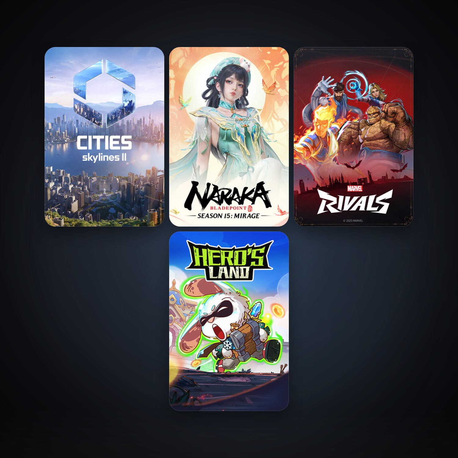 Cities: Skylines II + NARAKA: BLADEPOINT, 5 games, clean — HabibiAccounts