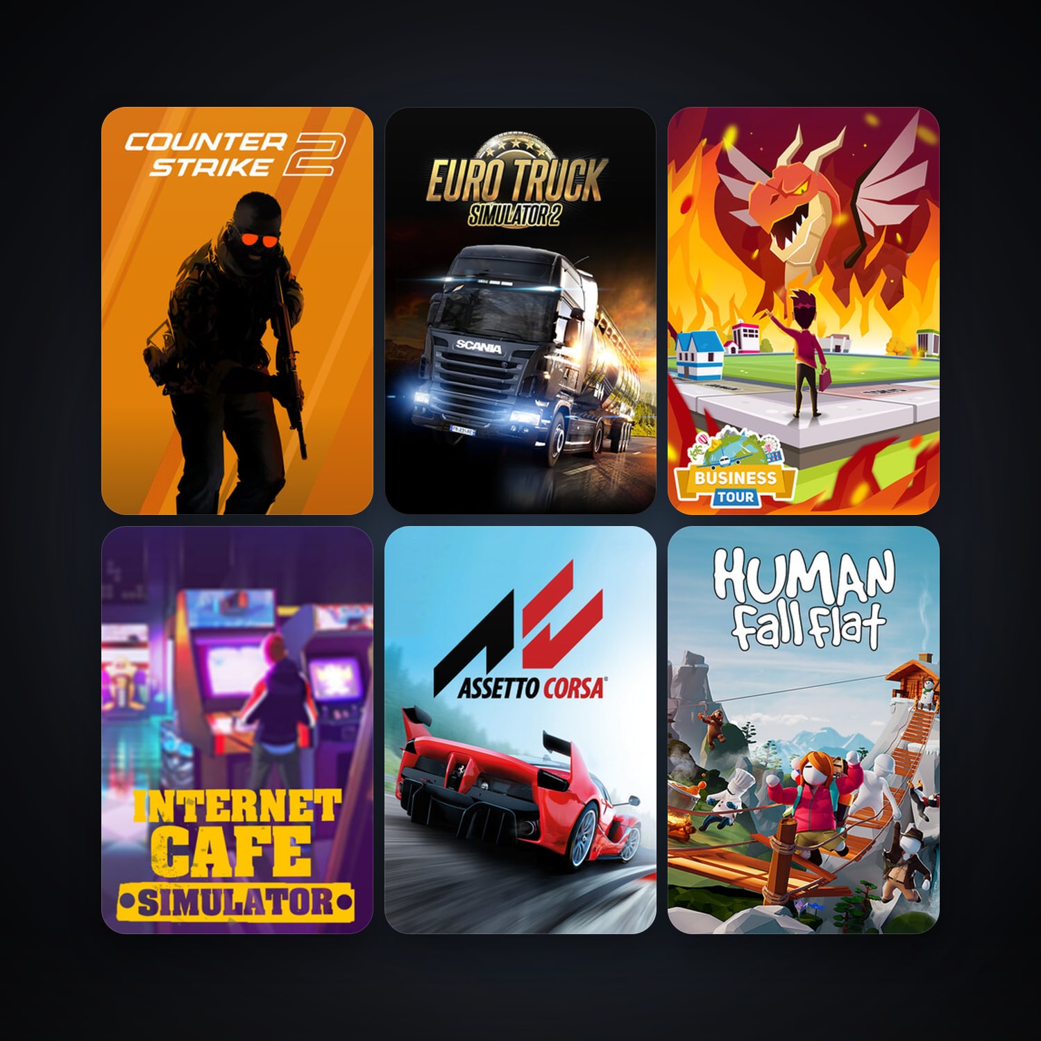 CS2 Prime + Euro Truck Simulator 2, 10 games, Steam 10, clean — HabibiAccounts