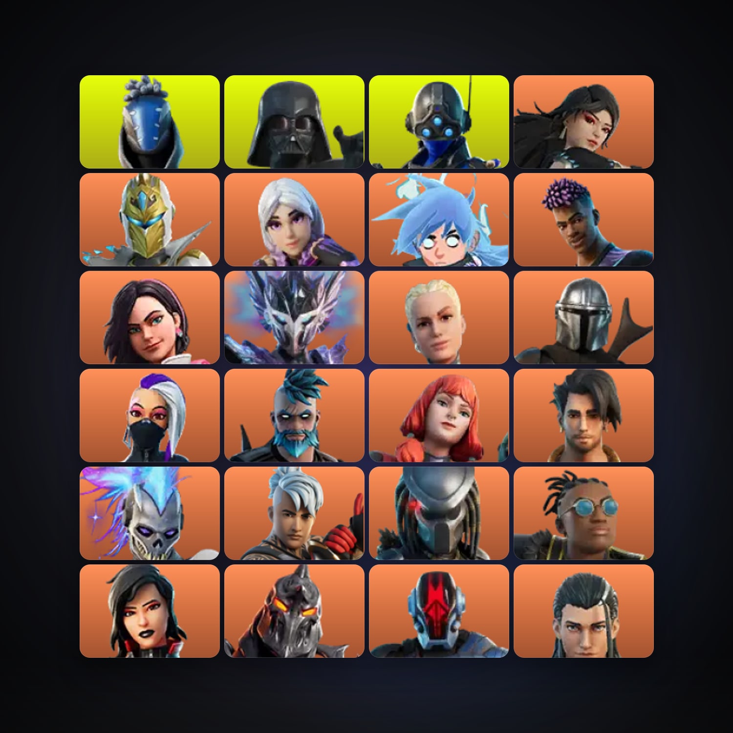 Fortnite locker — 224 skins — 1.1K V-Bucks — lvl 3502 — HabibiAccounts