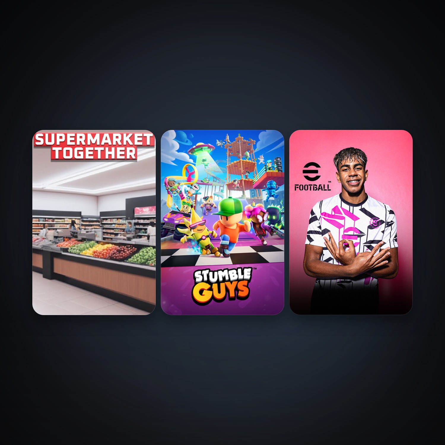 eFootball 2024 + Stumble Guys, 7 games, clean — HabibiAccounts