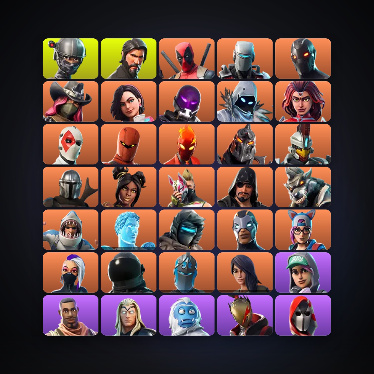 Fortnite locker — 90 skins — 300 V-Bucks — lvl 827 — HabibiAccounts