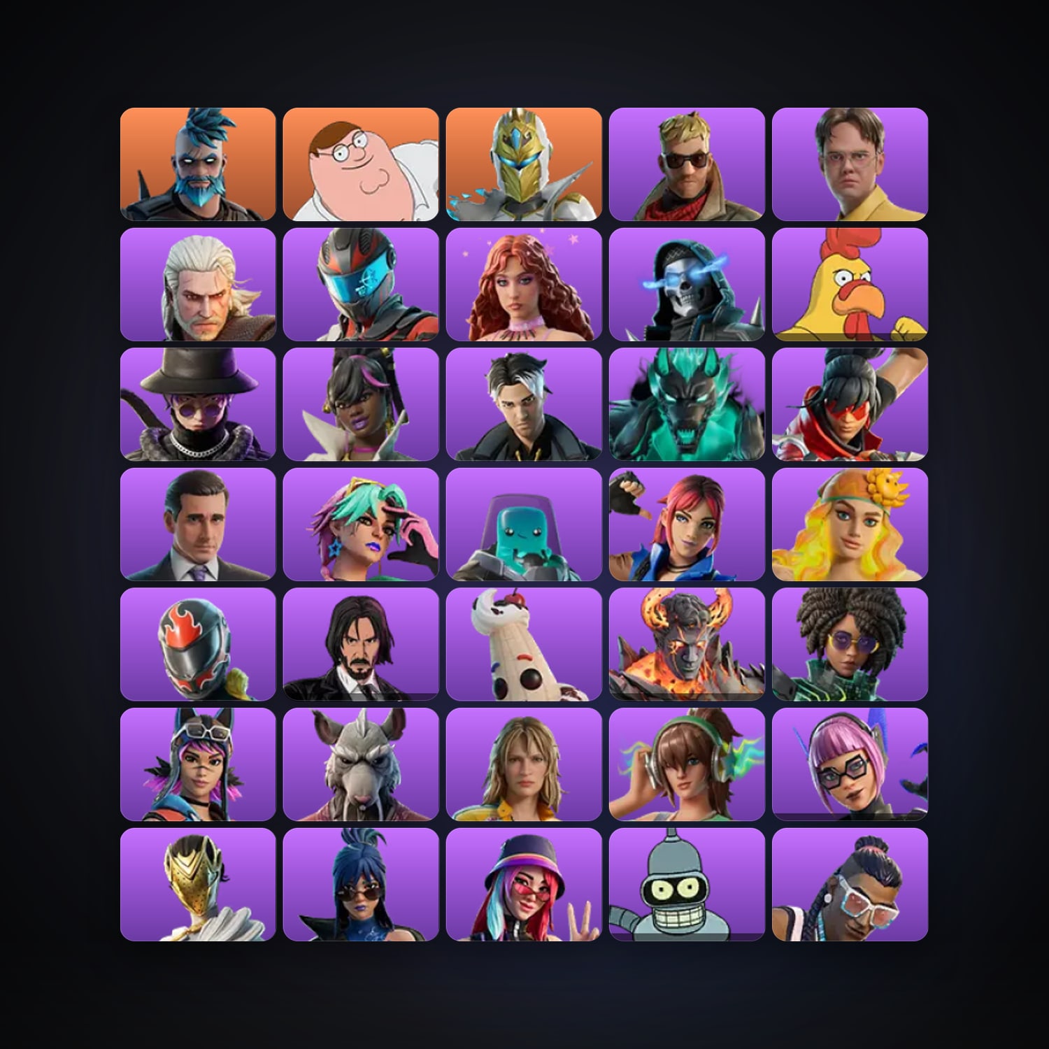 Fortnite locker — 69 skins — 400 V-Bucks — lvl 541 — HabibiAccounts