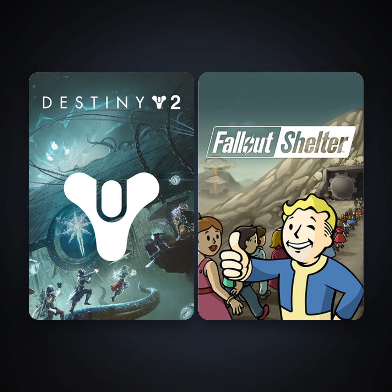 Fallout Shelter + Destiny 2, 30 games, clean — HabibiAccounts