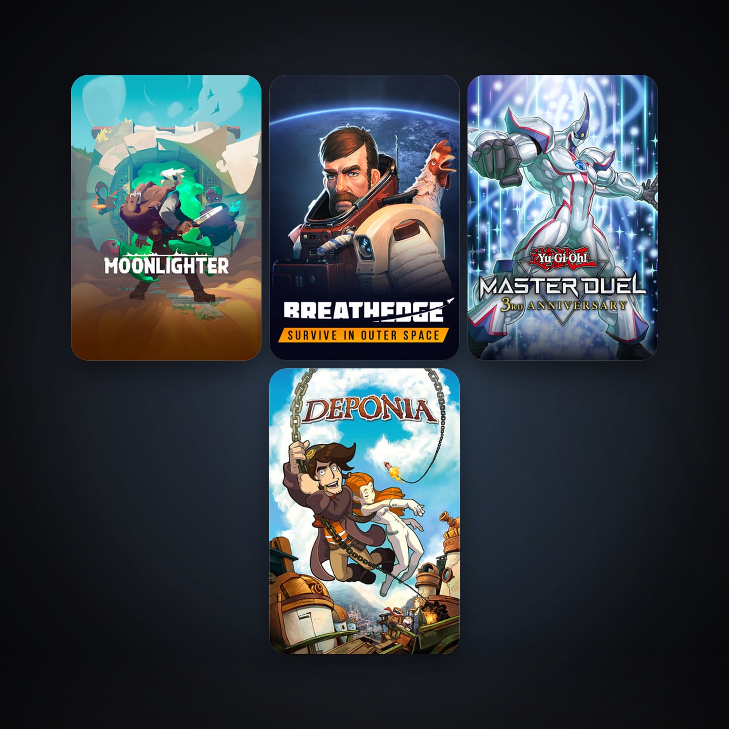 Deponia + Moonlighter, 7 games, clean — HabibiAccounts