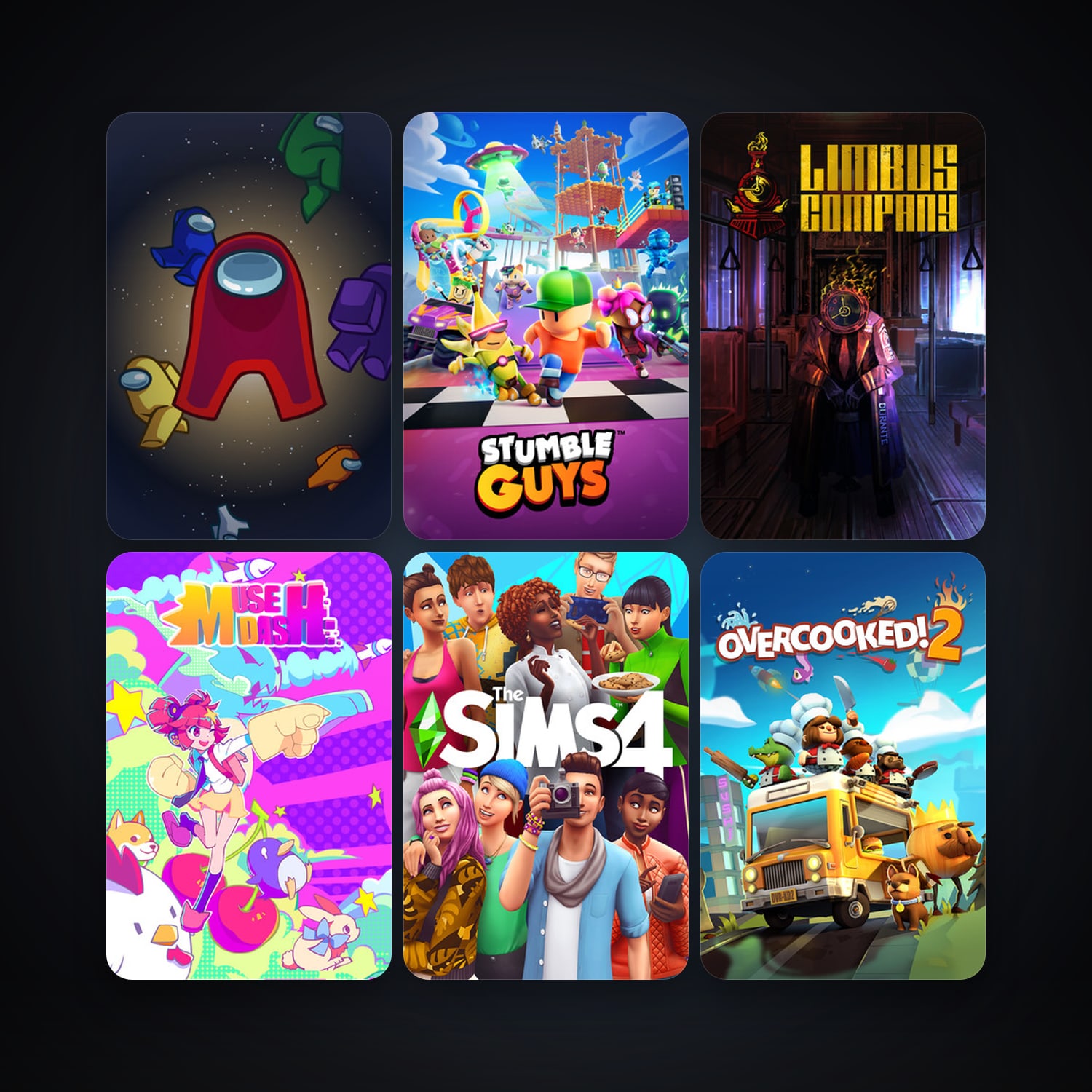 Overcooked! 2 + Muse Dash, 11 games, clean — HabibiAccounts