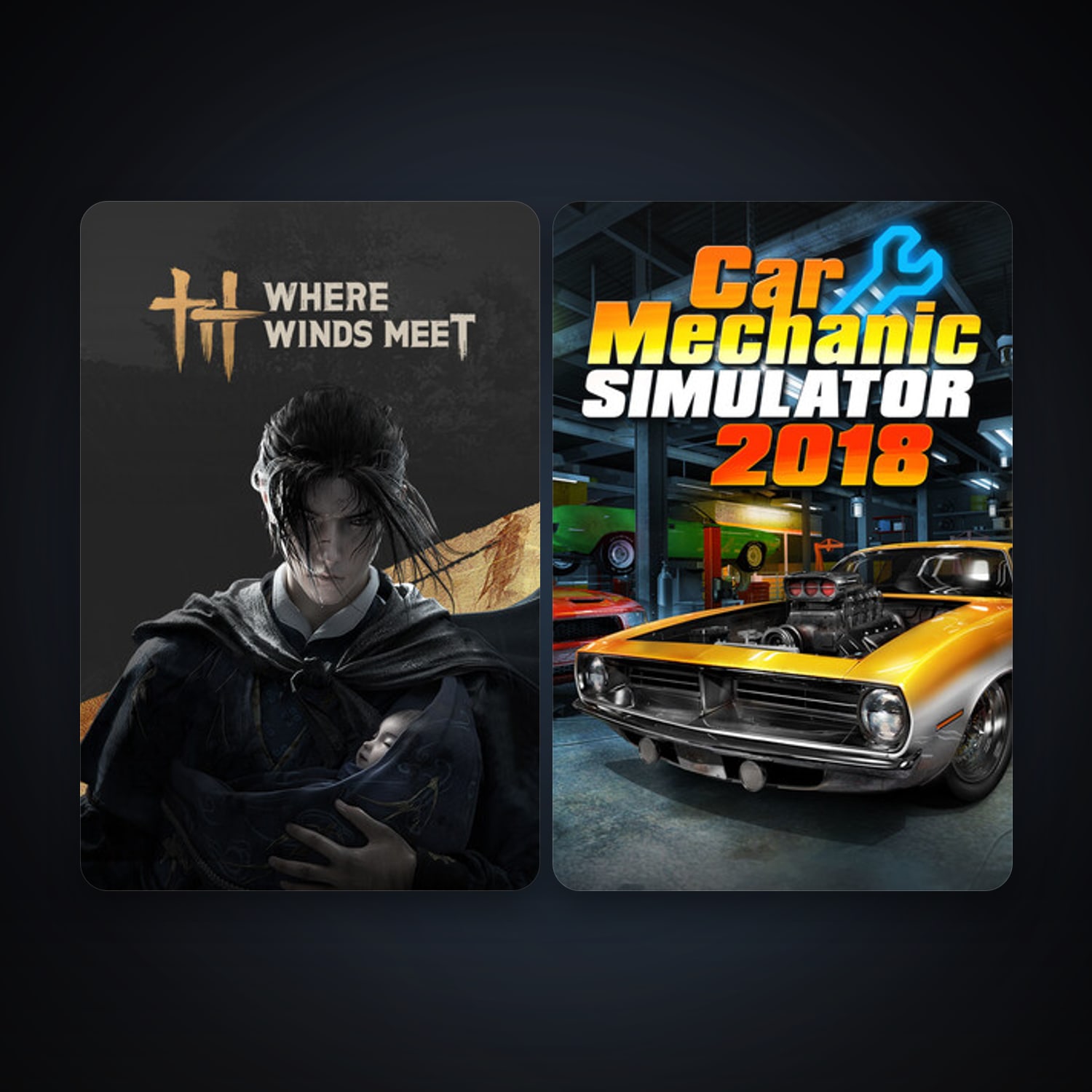 Car Mechanic Simulator 2018 + Where Winds Meet, 5 games, clean — HabibiAccounts