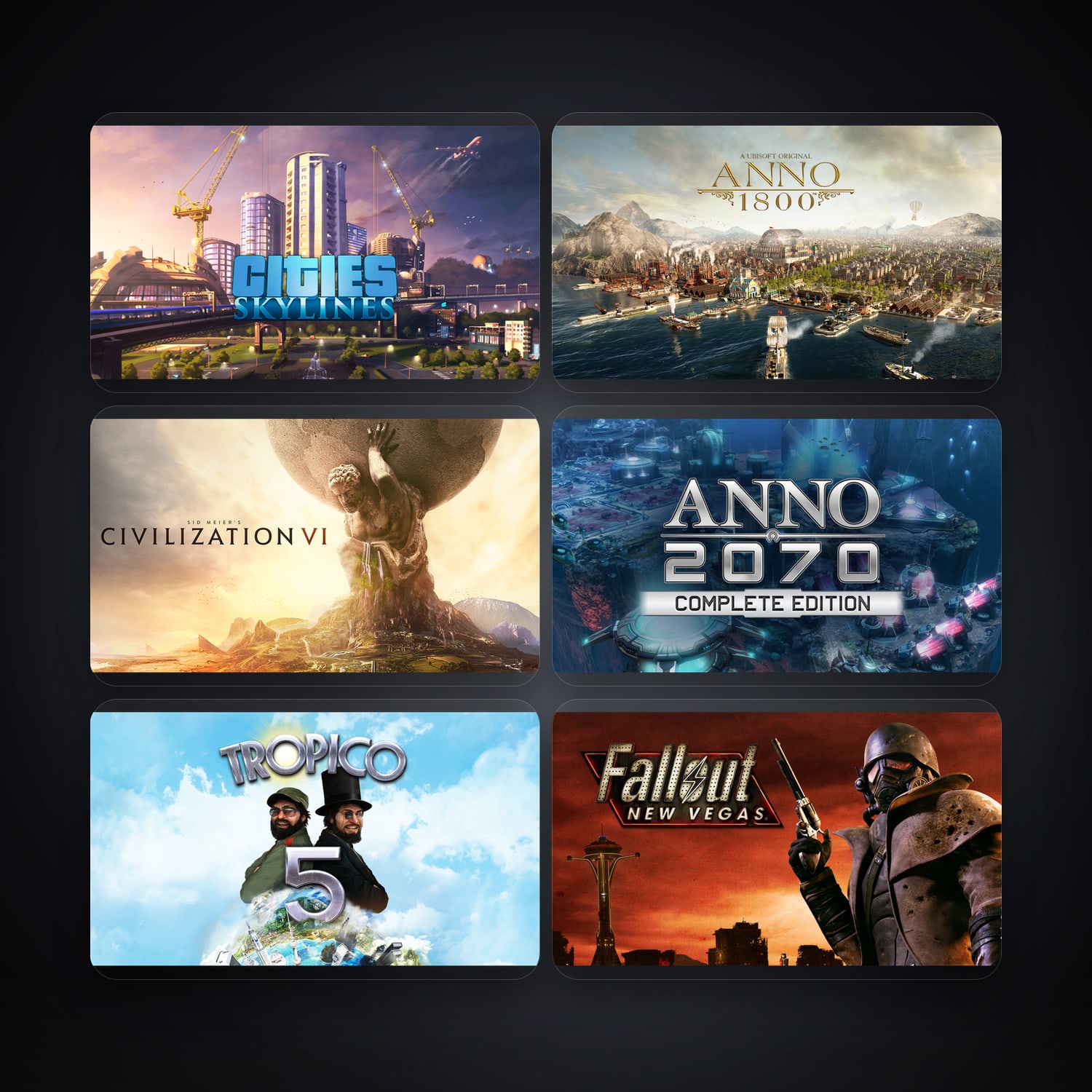 Cities Skylines & Anno 1800 | 11 Games — HabibiAccounts