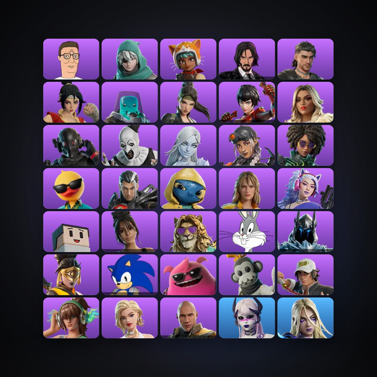 Fortnite locker — 37 skins — lvl 909 — HabibiAccounts