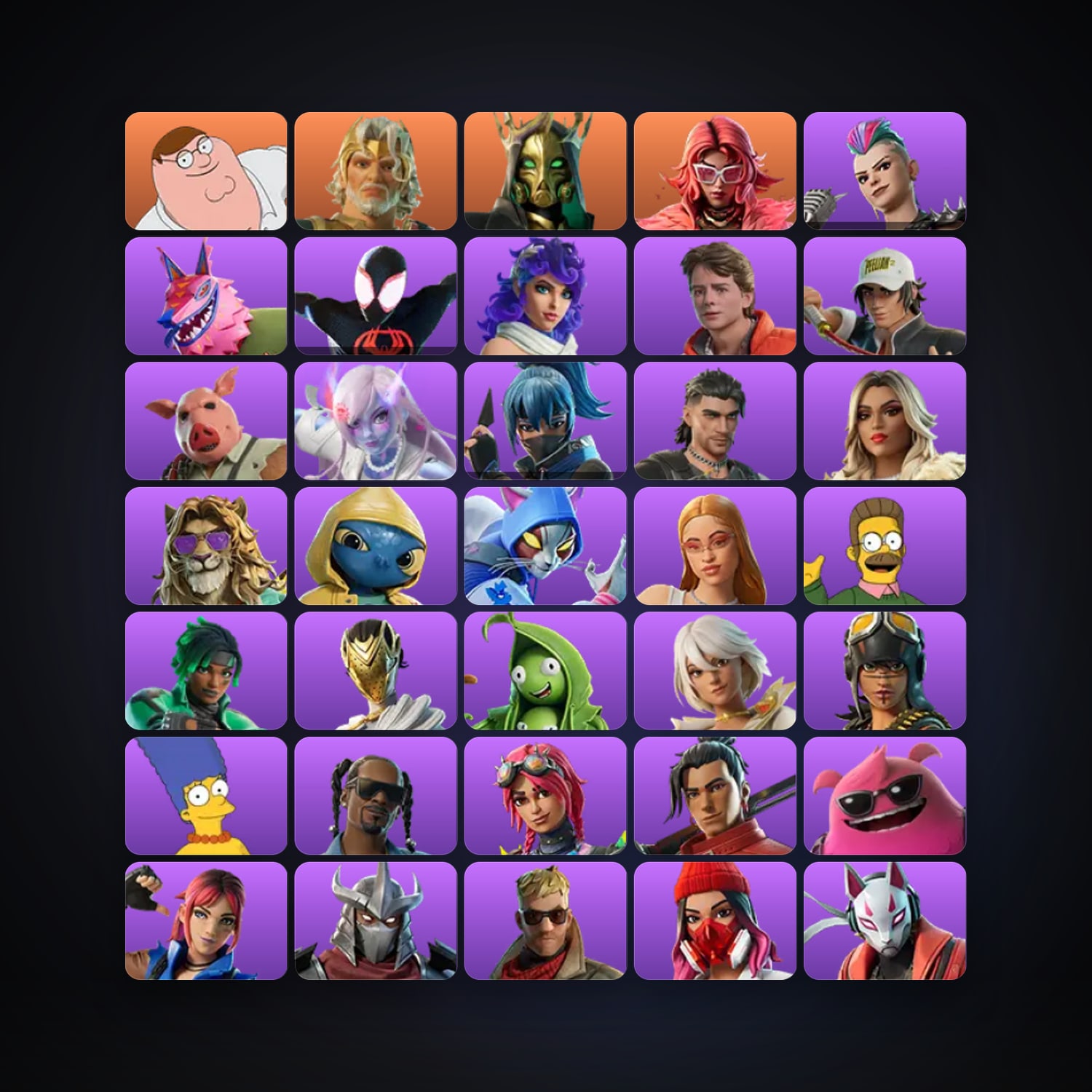 Fortnite locker — 139 skins — lvl 2841 — HabibiAccounts