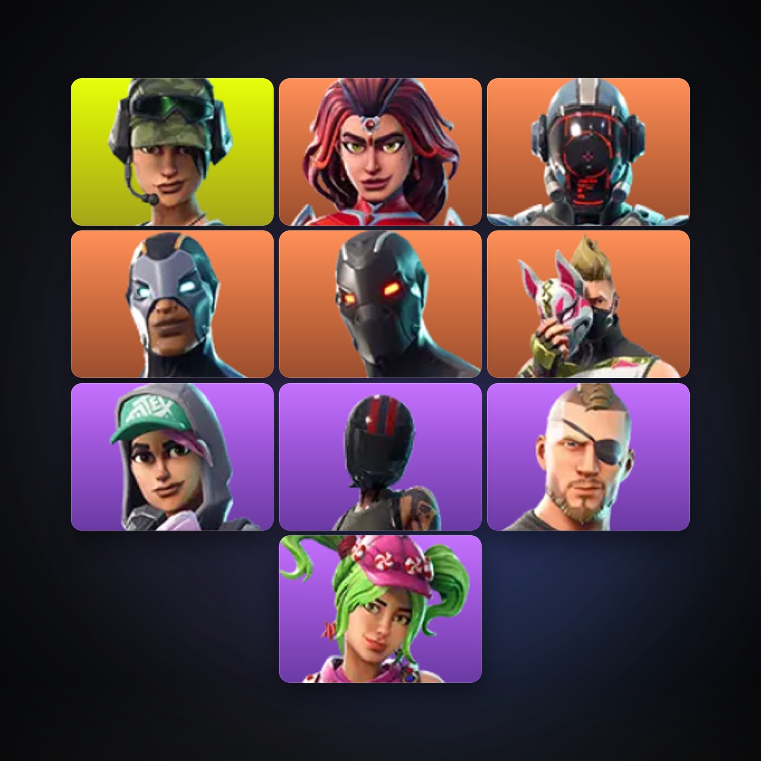 Fortnite locker — 15 skins — 200 V-Bucks — lvl 115 — HabibiAccounts
