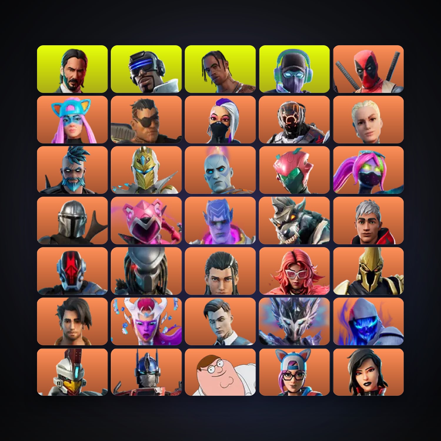 Fortnite locker — 342 skins — 900 V-Bucks — lvl 4534 — HabibiAccounts