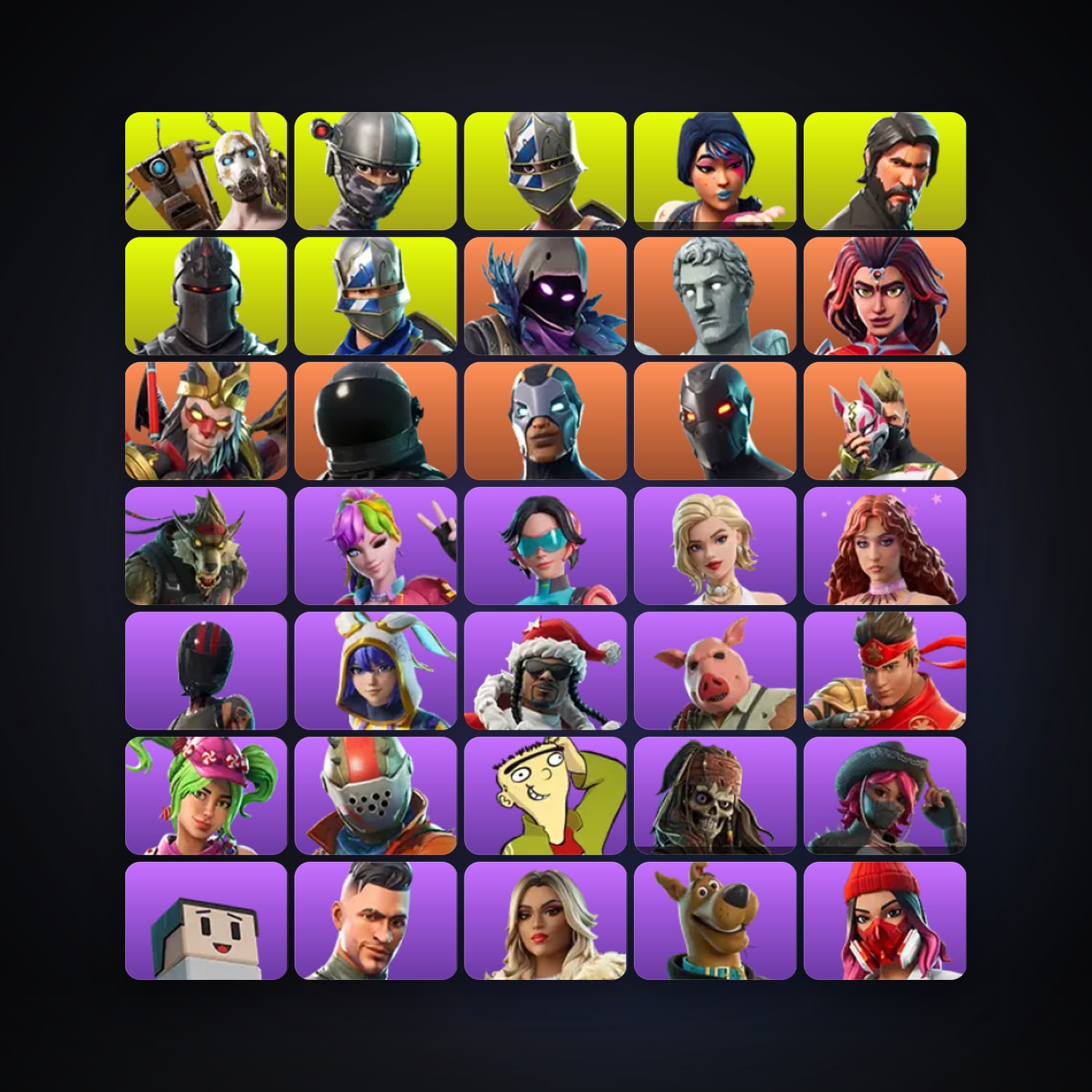 هالحساب فورتنايت، اللوكر مليان 103 سكن، 500 فيبوكس، لفل 968، 132 فوز — HabibiAccounts