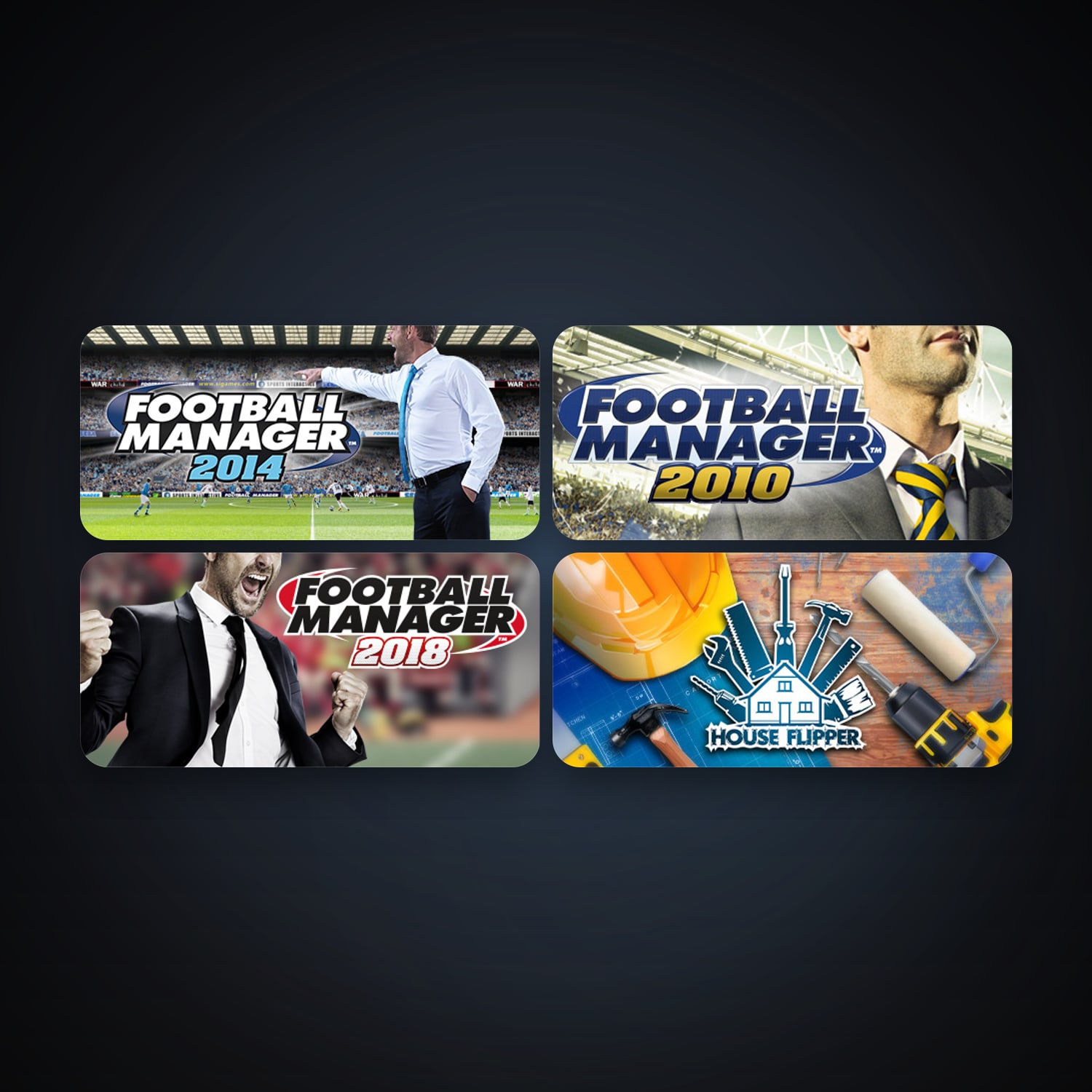 Football Manager 2010 + Football Manager 2014, 8 games, clean — HabibiAccounts